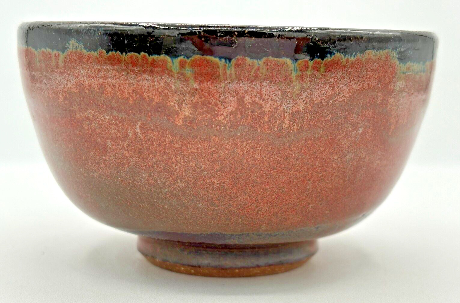 Stoneware Snack Bowls Firewood Kiln Glaze Set of 3 Wheel Thrown Studio Art