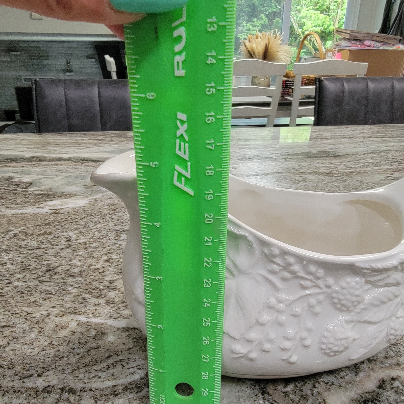 Vintage White Ceramic Grape Vine Gravy Boat Sauce Server Italy? Repair