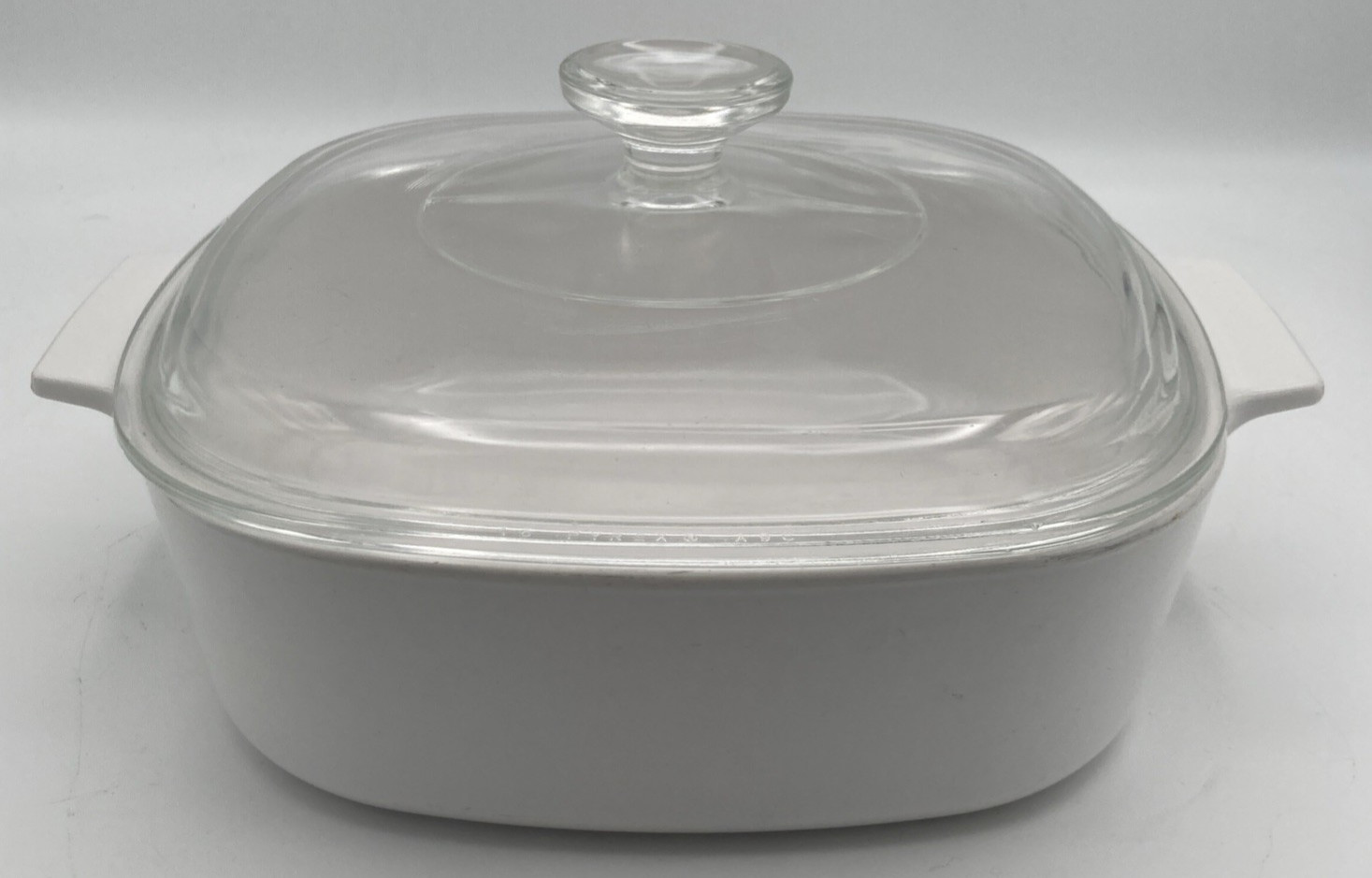CorningWare A-2-B 2 Liter Casserole White Just White Pattern w/ Pyrex A9C Lid