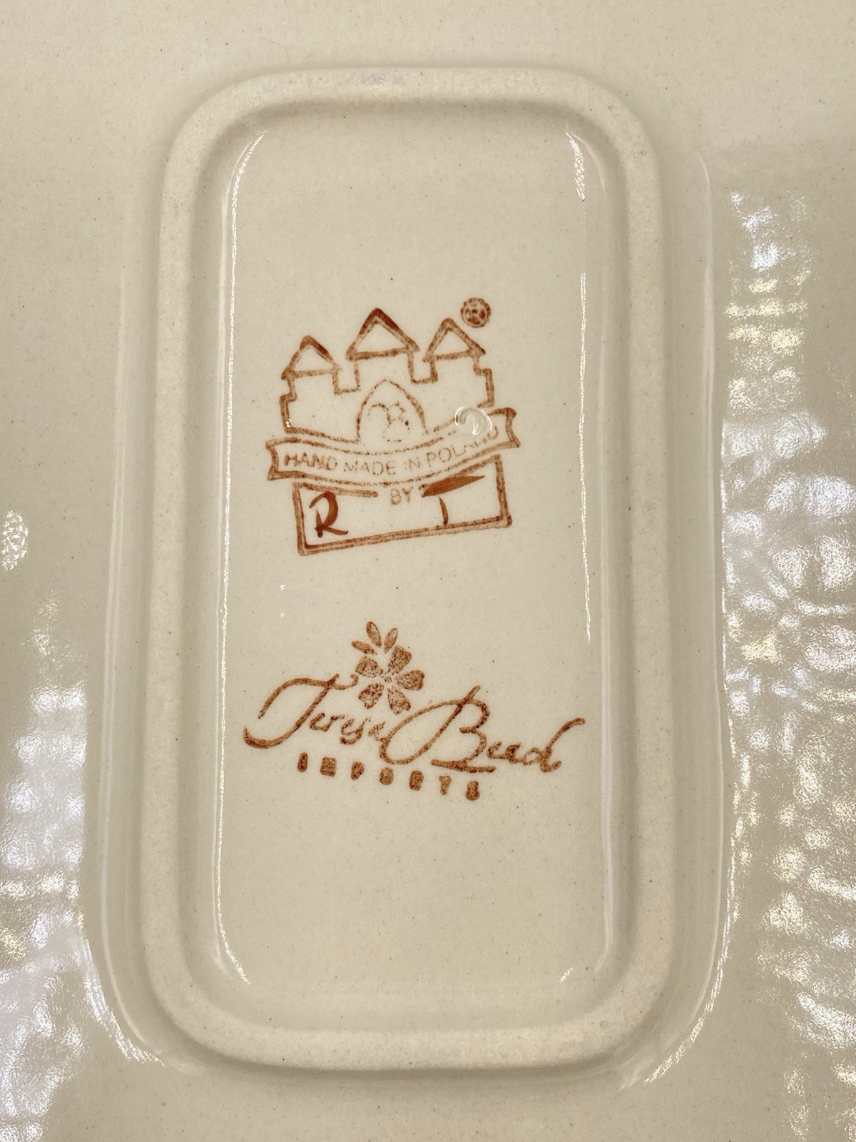 Teresa Beach Imports CERAMIC SERVING PLATTER Polish Pottery 14.5” X 9”