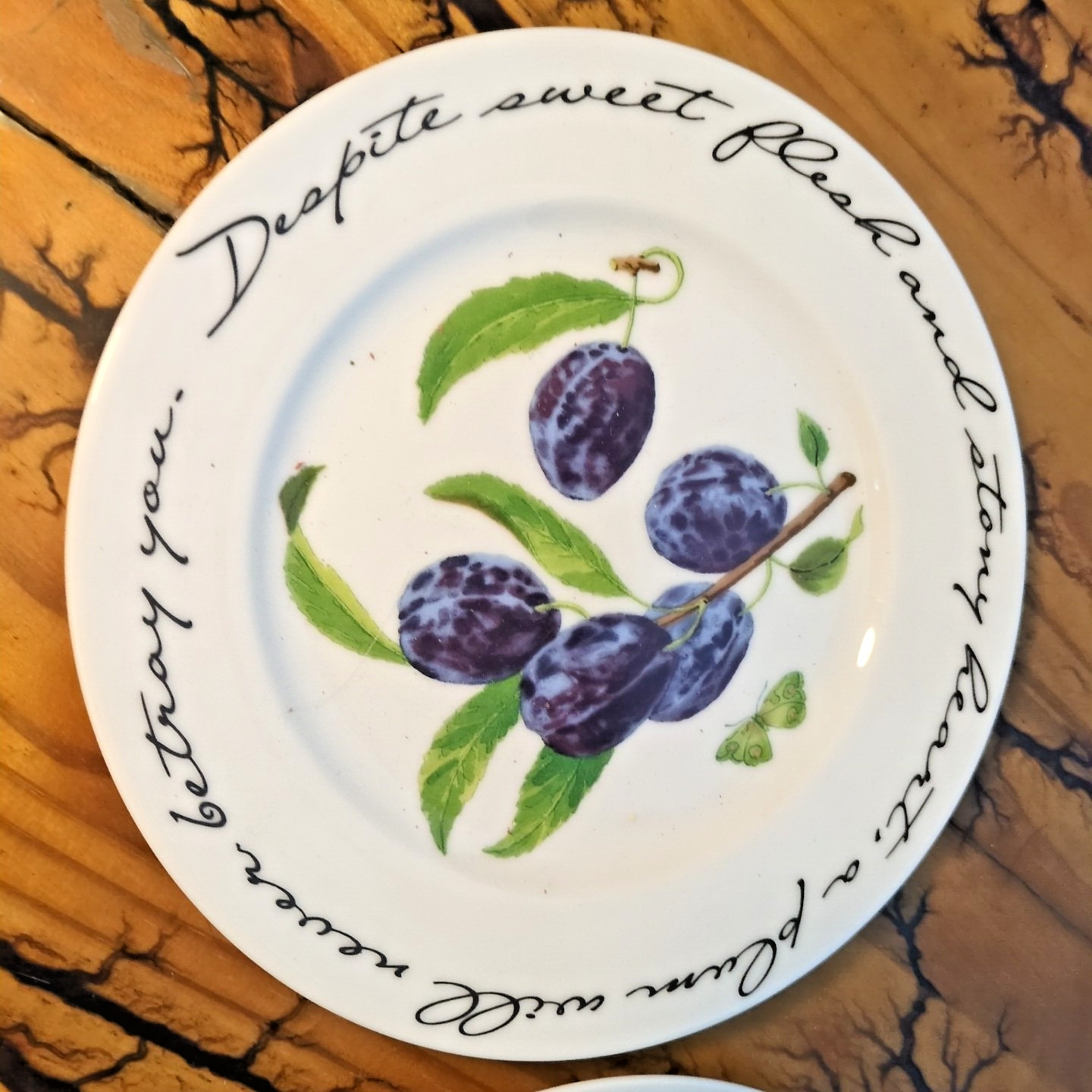 Williams-Sonoma Orchard Suite Salad Plate Peach/Plum 8″ George du Maurier/Delia