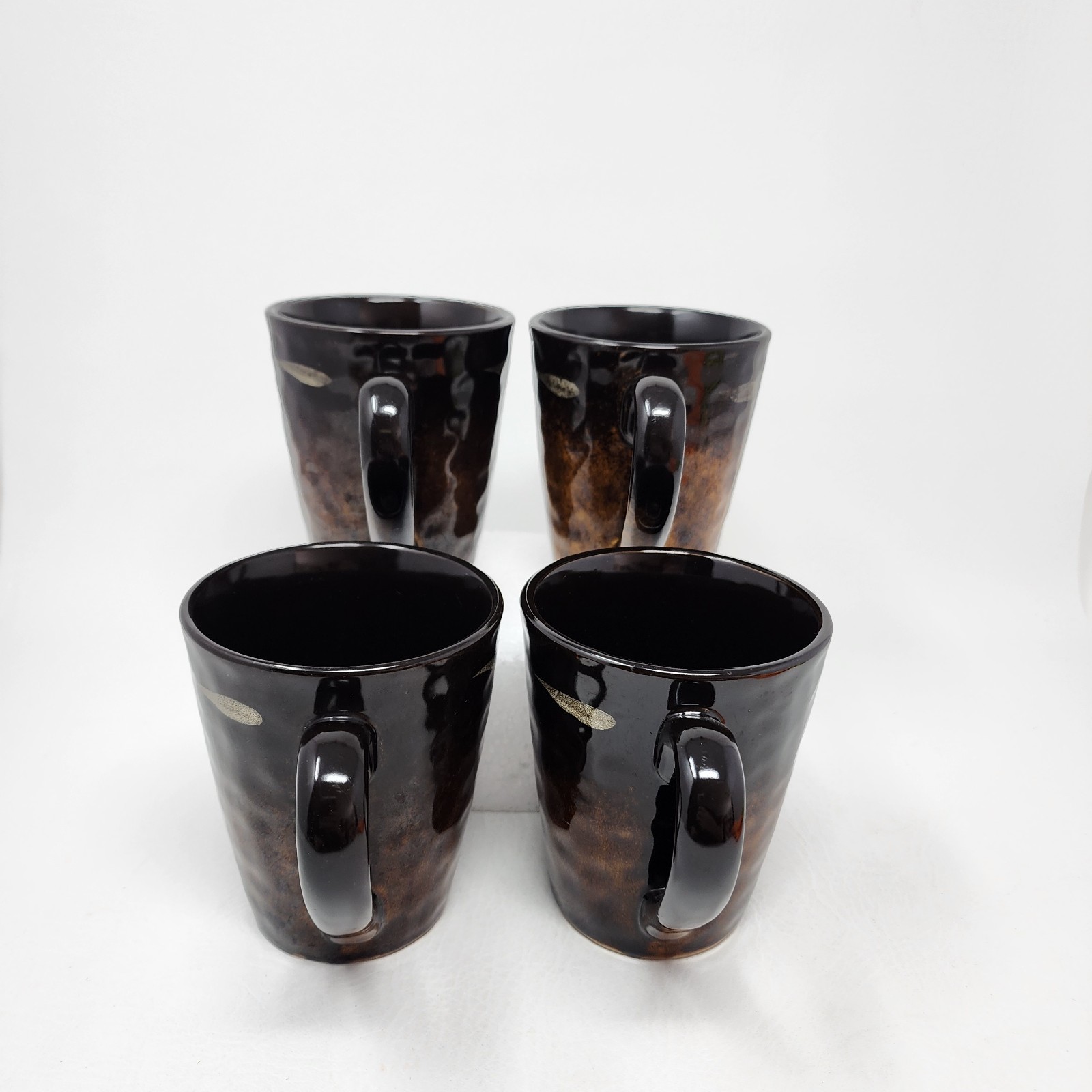 Set of 4 Mikasa Gourmet Basics Stoneware Coffee Tea Mugs Gallatin 16oz Brown