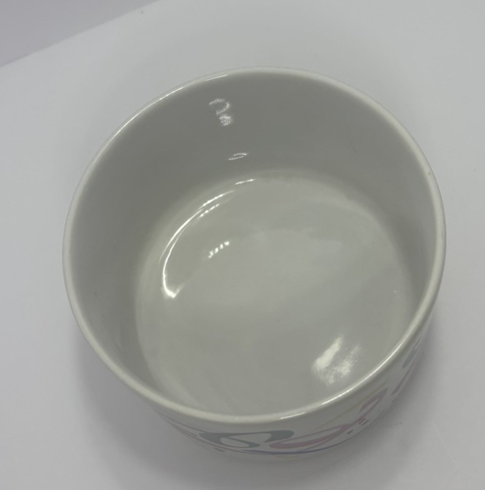 Vintage FTD Ceramic Bowl Ribbons and Confetti