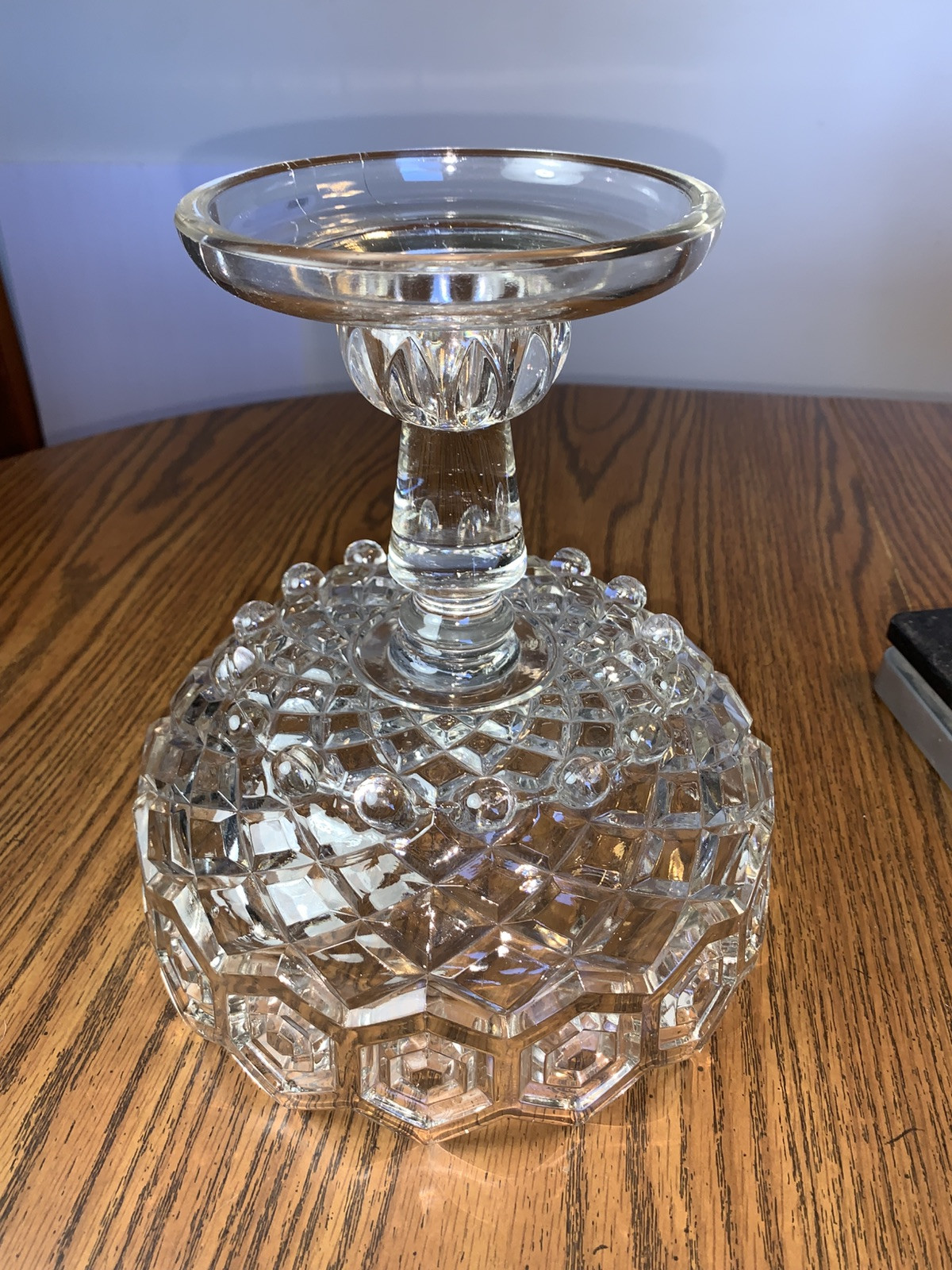 Dalzell Gilmore Leighton Hexagonal Bull’s Eye Open Compote EAPG 9″ Antique 1890s