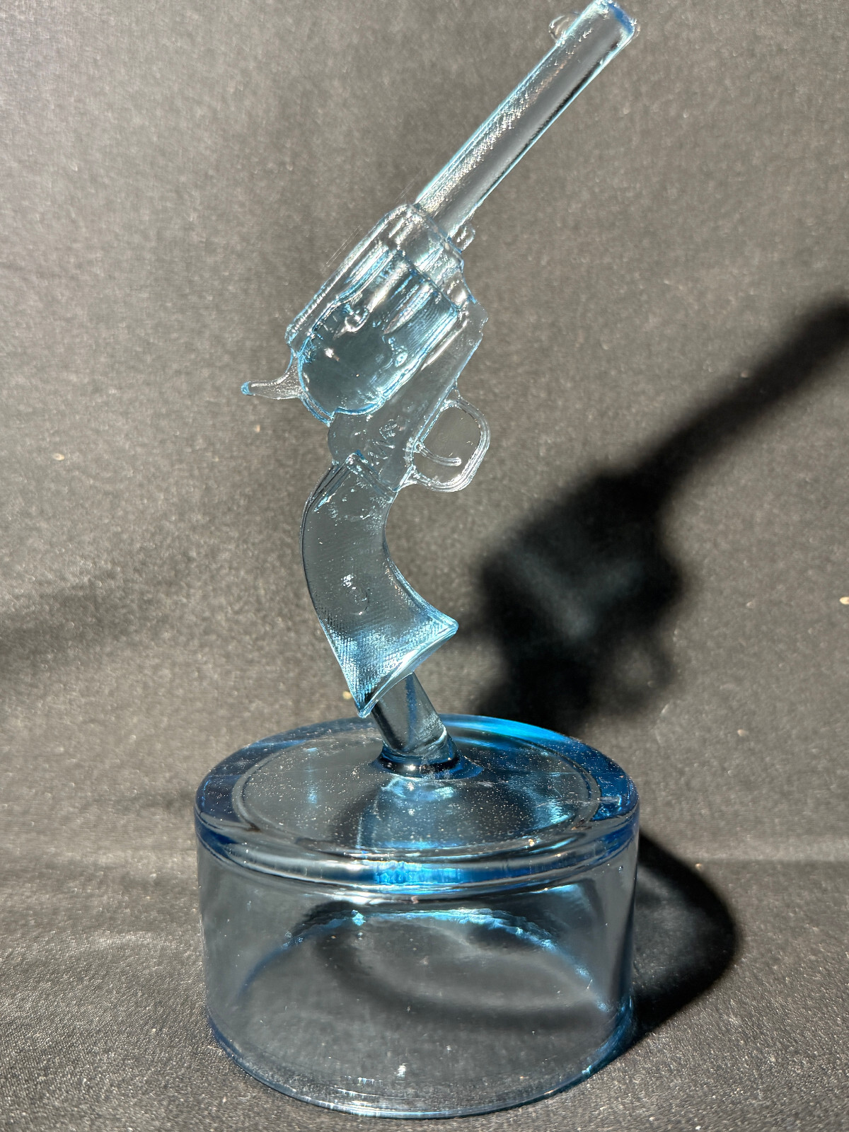 Blue Vaseline glass Colt Revolver pistol uranium single action army gun western