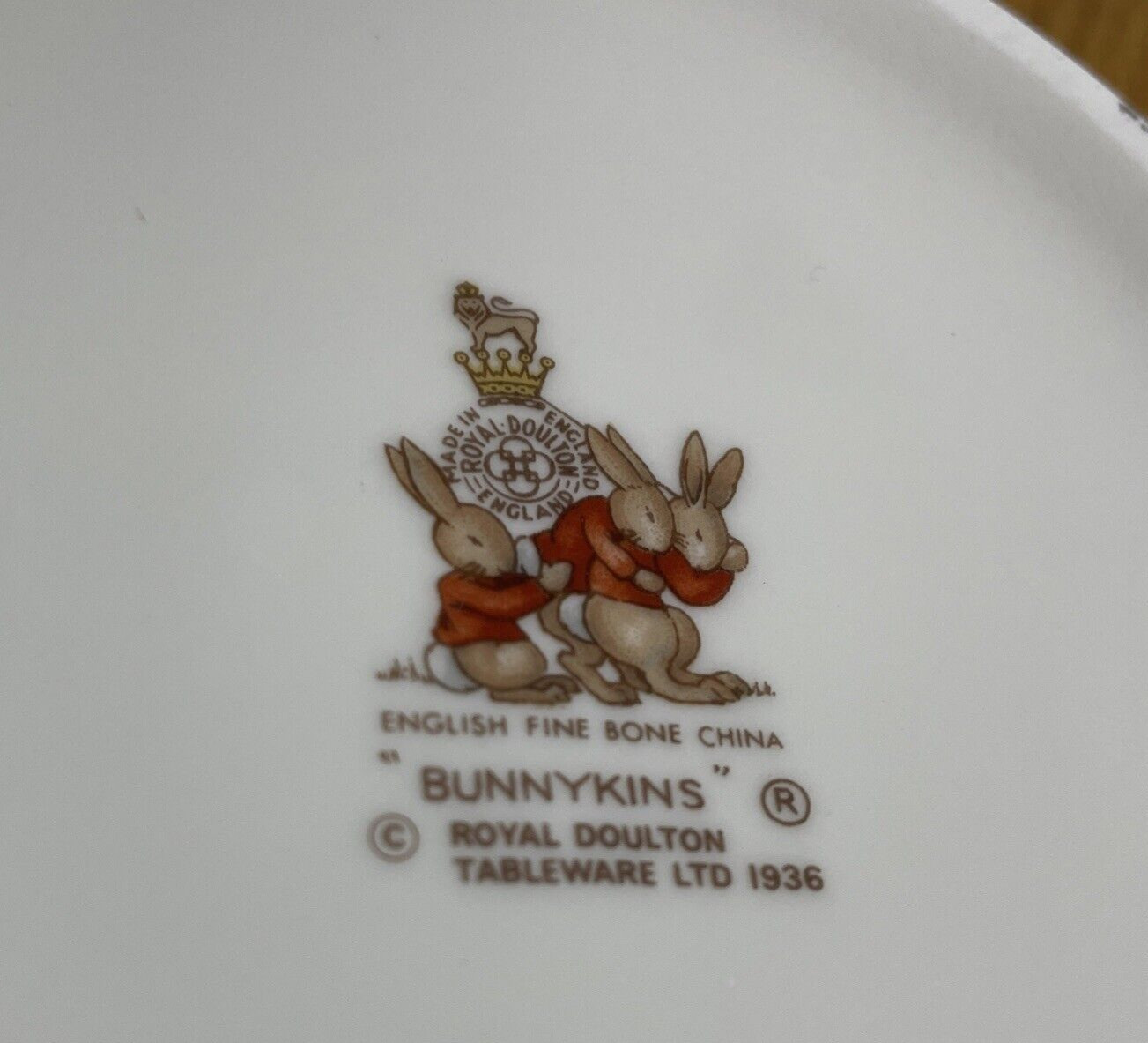 Royal Doulton England Bunnykins 1936 Bowl Train Station Fine China Tableware 6 “