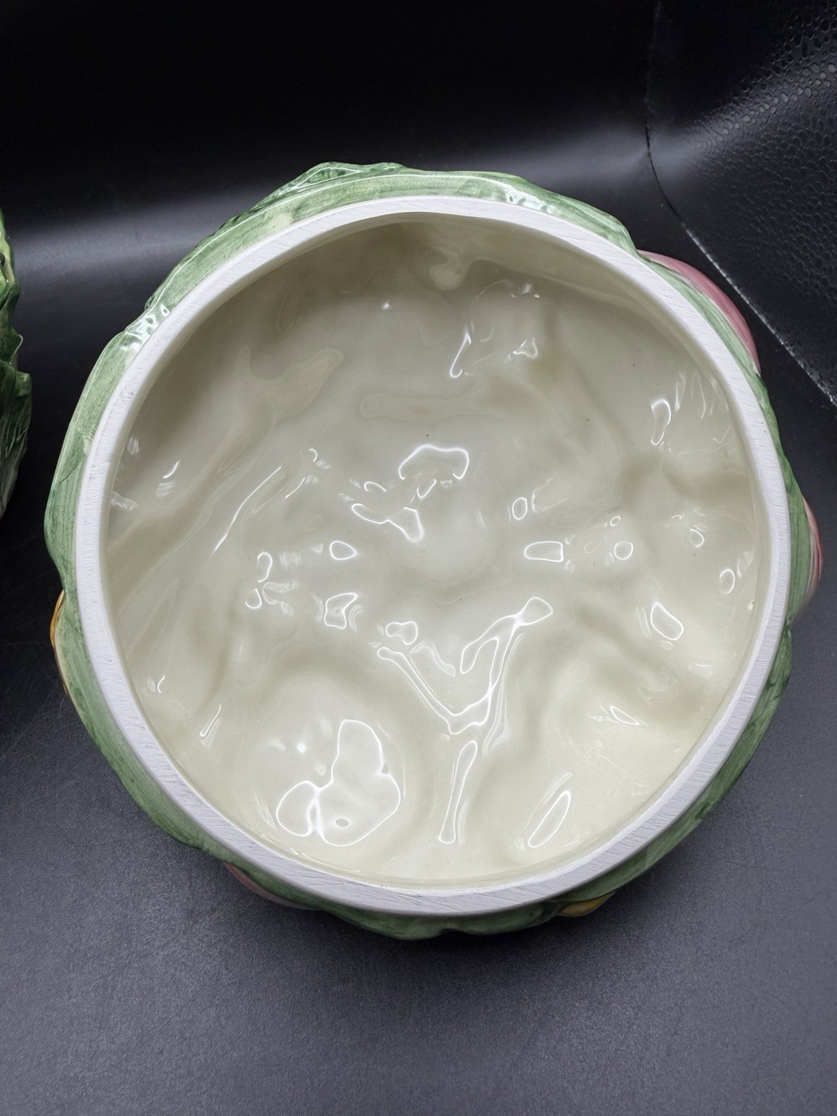 Vtg Fitz& Floyd Classics Ceramic Bowl W/Lid “Gardening Gourmet” 5” Tall Majolica
