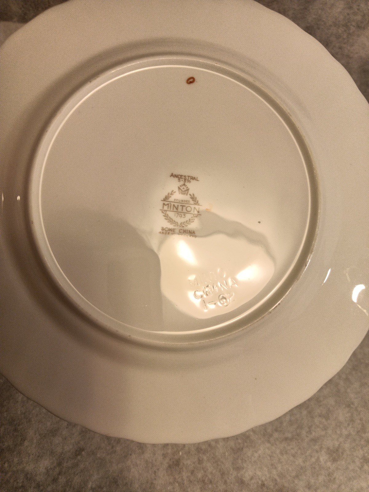 Set of 6 Minton Ancestral Bone China Bread & Butter Plates 6 1/4″ Floral Gold