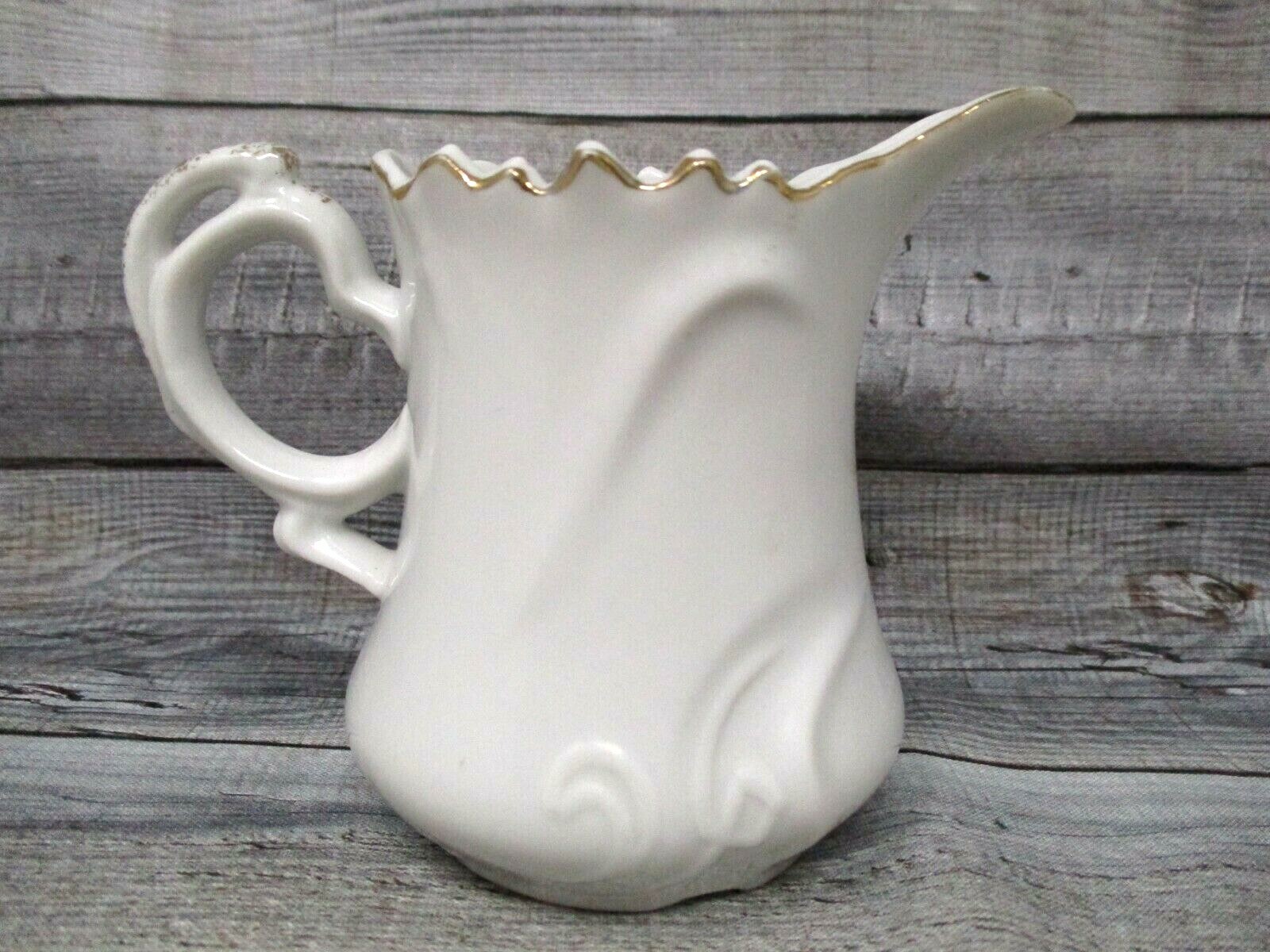 Lefton China Creamer Pitcher Small 3.5in Golden Wheat Farmhouse Country *crack