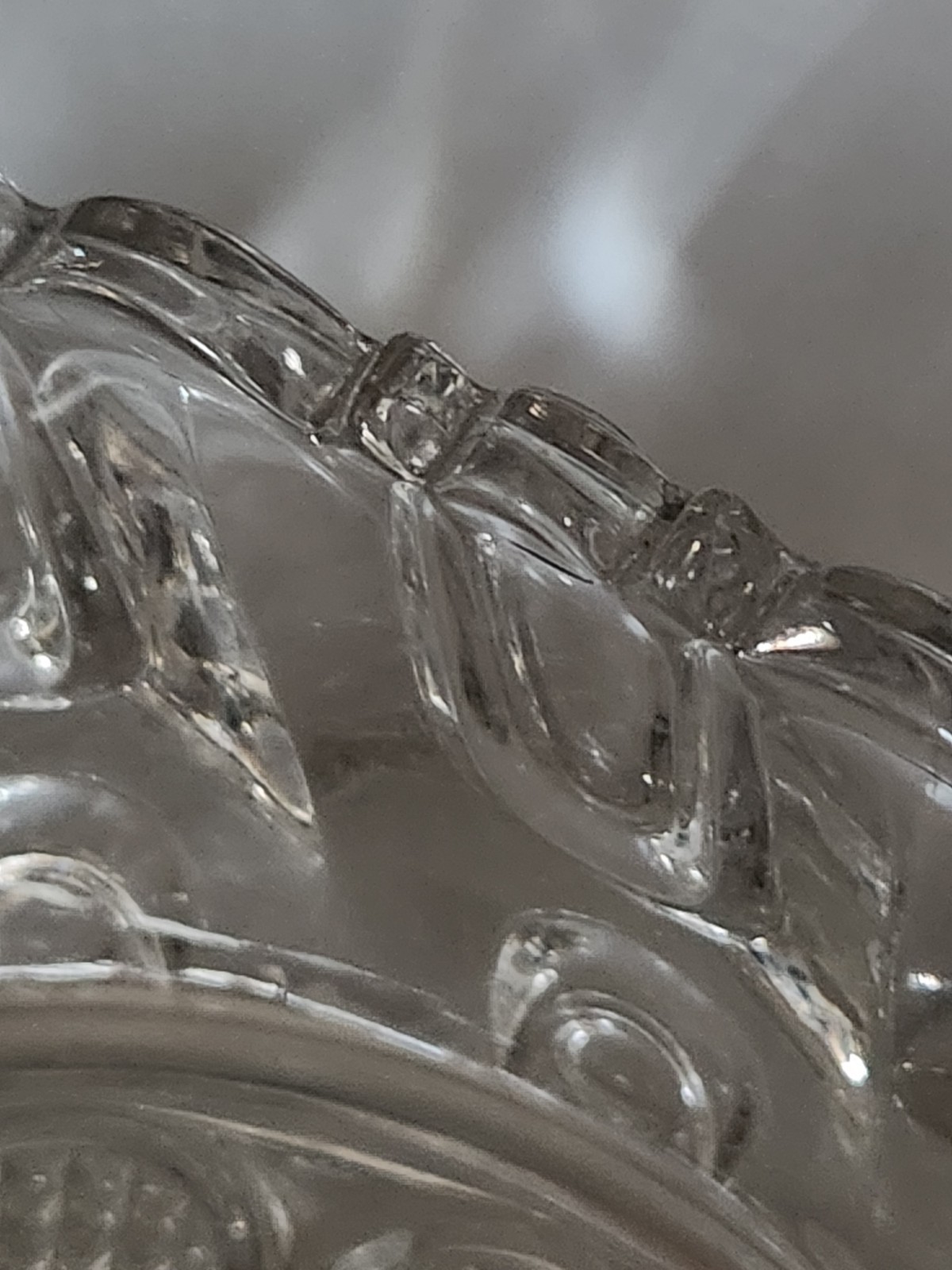 Vintage Clear Glass Bowl or Deep Dish with Fluted Top • 6¼”×6¼”×2⅞”