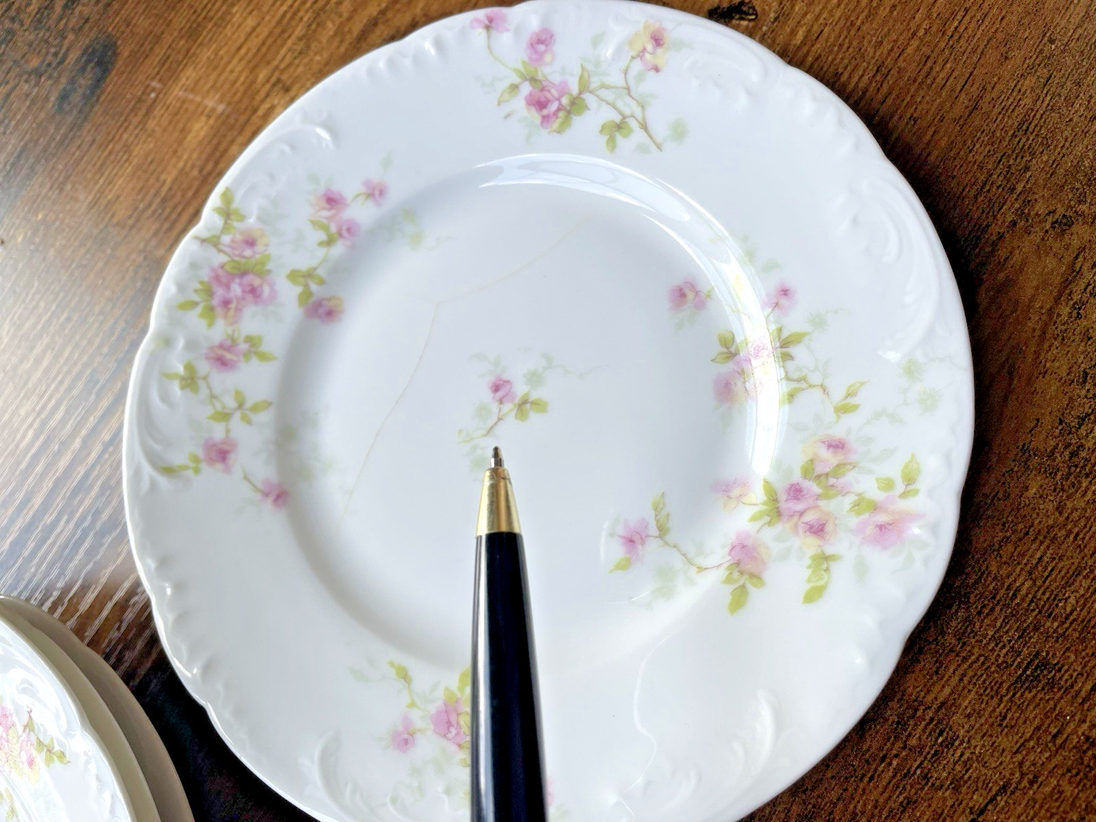 12 DESSERT PLATES Schleiger 150-5 Theodore Haviland Limoges Set Antique Floral