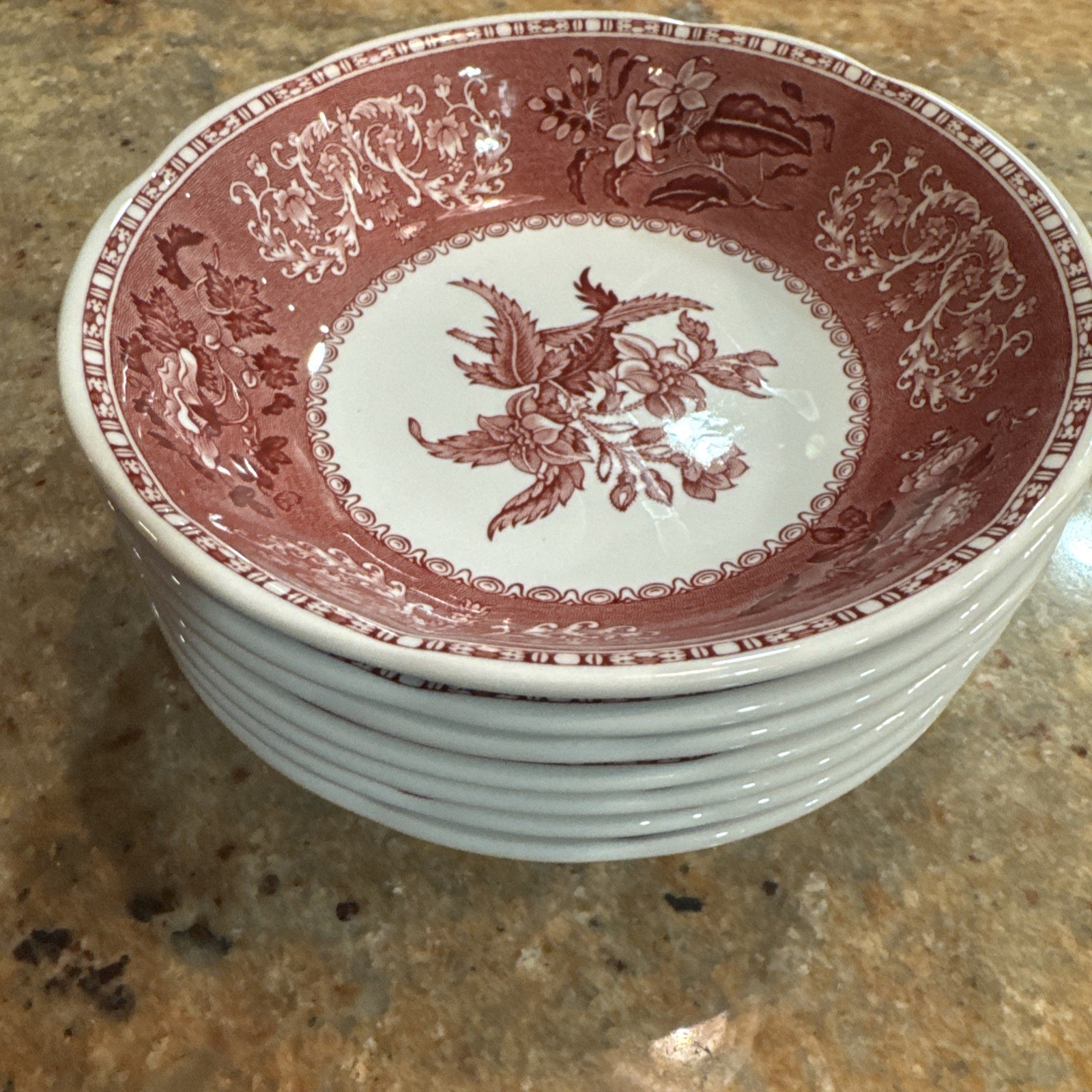 Spode Pink Camilla 6 1/2″ Berry/Dessert Bowls