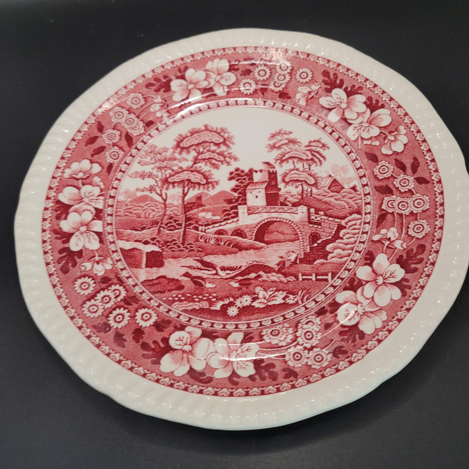 Set of 5 Copeland Spode Tower Pink Dessert/Bread Plates Gadroon Edge 6.5 in