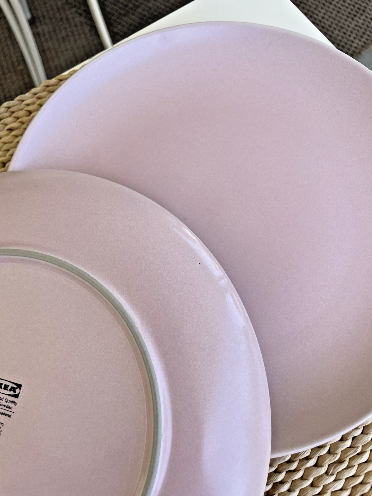 2 IKEA Dinera Pink Blush Matte Dinner Plates Stoneware 10866 PreOwned 10-1/4″