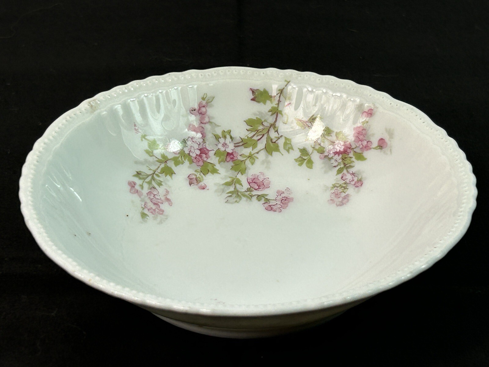 Vintage Antique Victoria Austria Pink Floral Bowl 5 1/2″ Inches – L@@K !