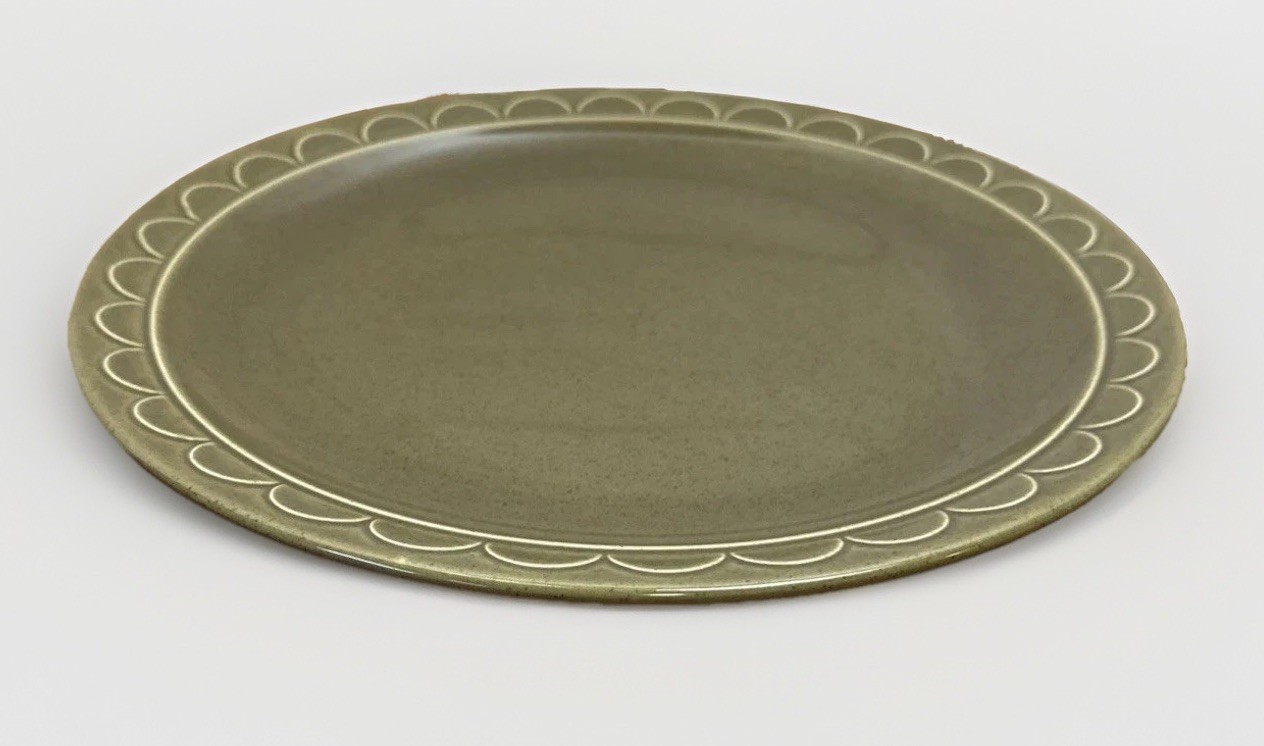 Vintage Homer Laughlin Sheffield Granada Olive Green 12.25” Platter USA