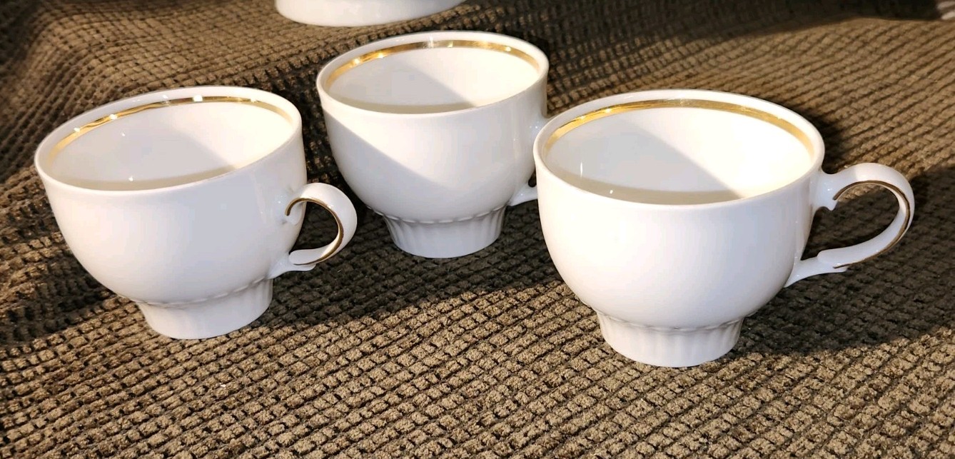 MITTERTEICH BAVARIA Gold Trimmed Porcelain Coffee Pot Sugar Creamer 3 Cups + Sc