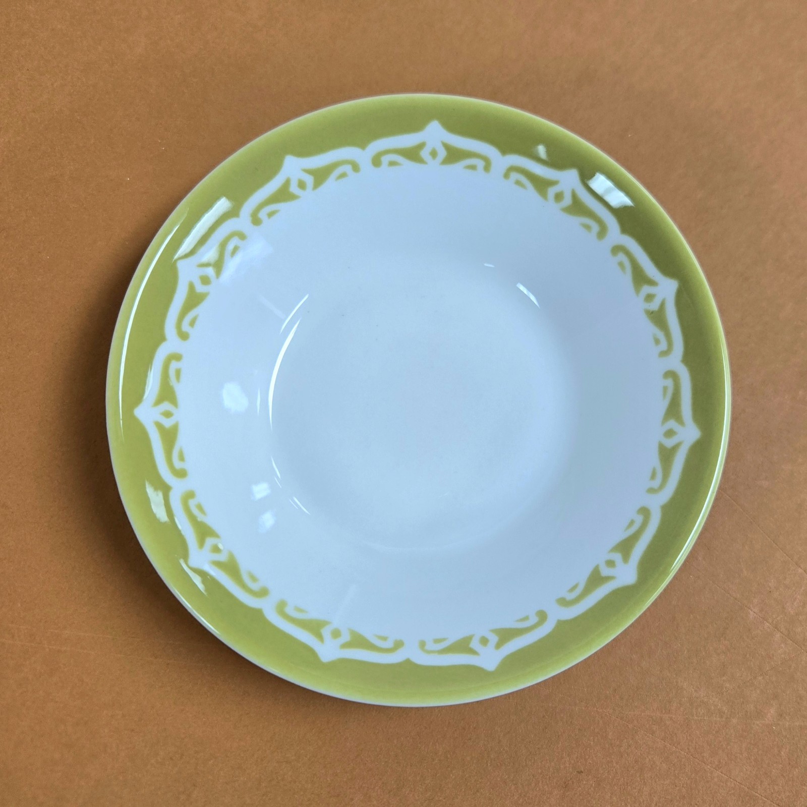 MCM Syracuse China Syralite SY1083 Olive Green Filagree FRUIT BOWLS~ Set Of 6