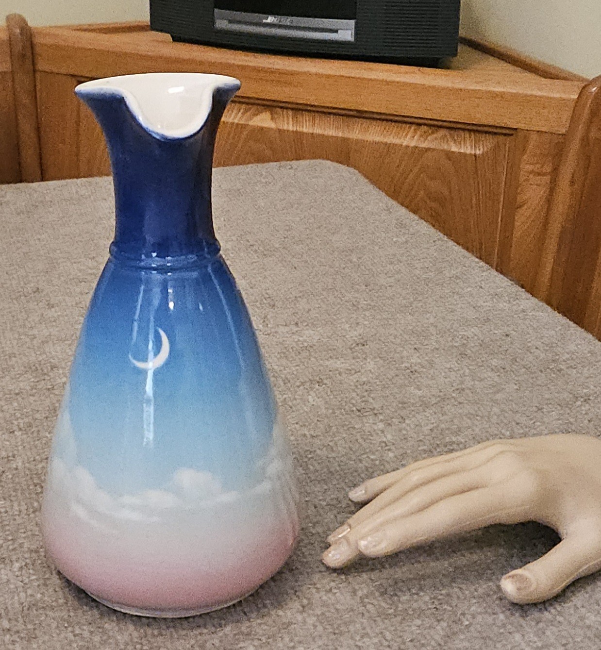 Pye In The Sky Pottery Pitcher Signed Shorba 1985 Dusk Marked Signed 9″