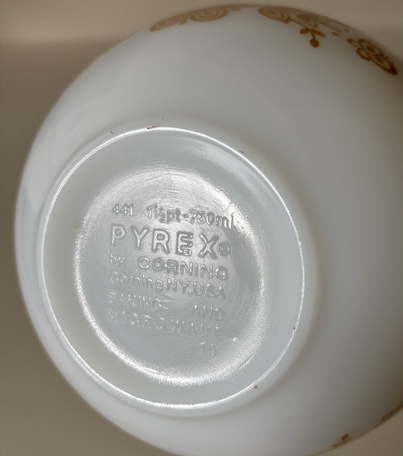 Vintage PYREX Butterfly Gold #441 CINDERELLA Mixing Nesting Bowl 1 1/2 Pt 750ml
