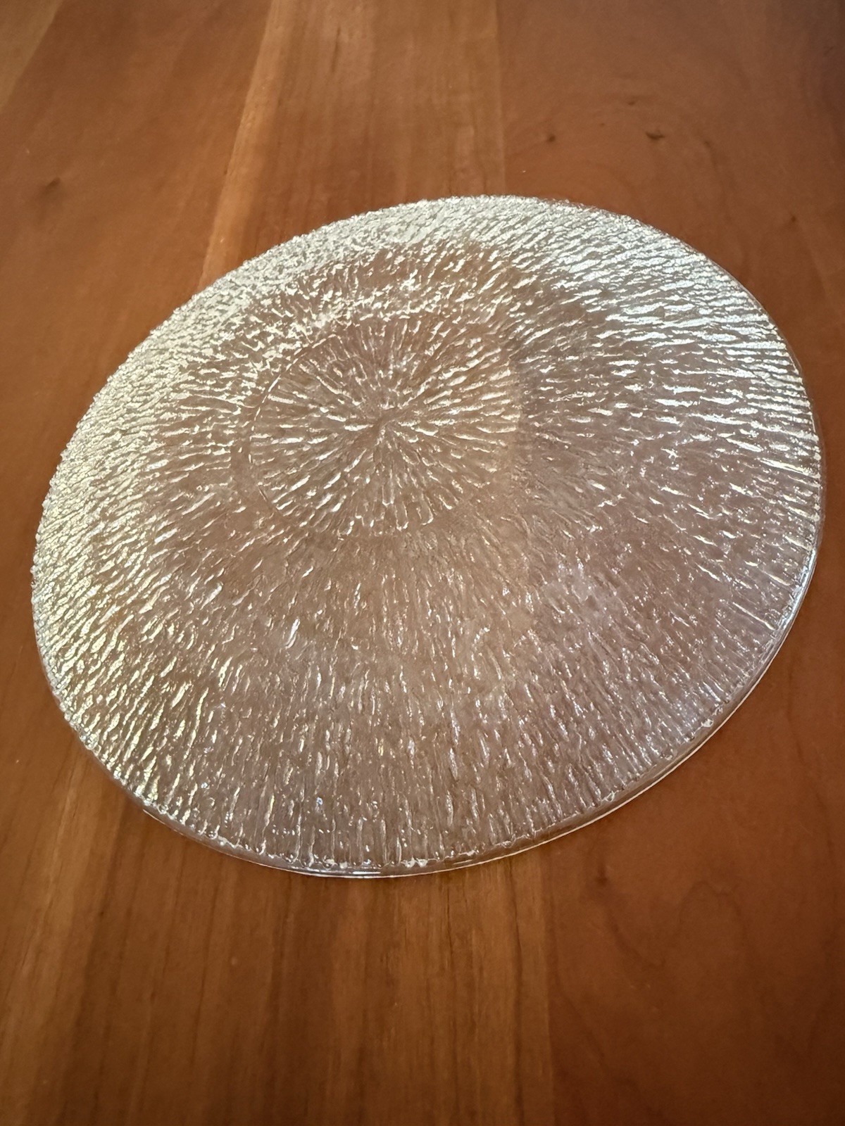 Set 8 Scandinavian Mid-Century Ice Glass Plates, 7.5″