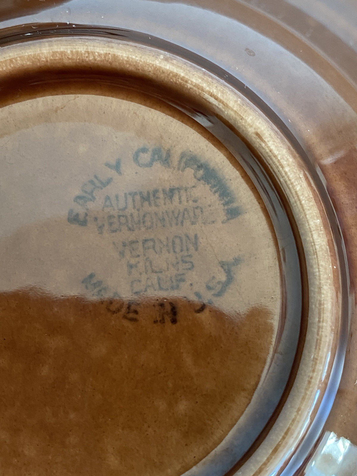 Set Of 6 Early California Brown Lugged Chowder Soup Bowls Vernon Kilns Vintage