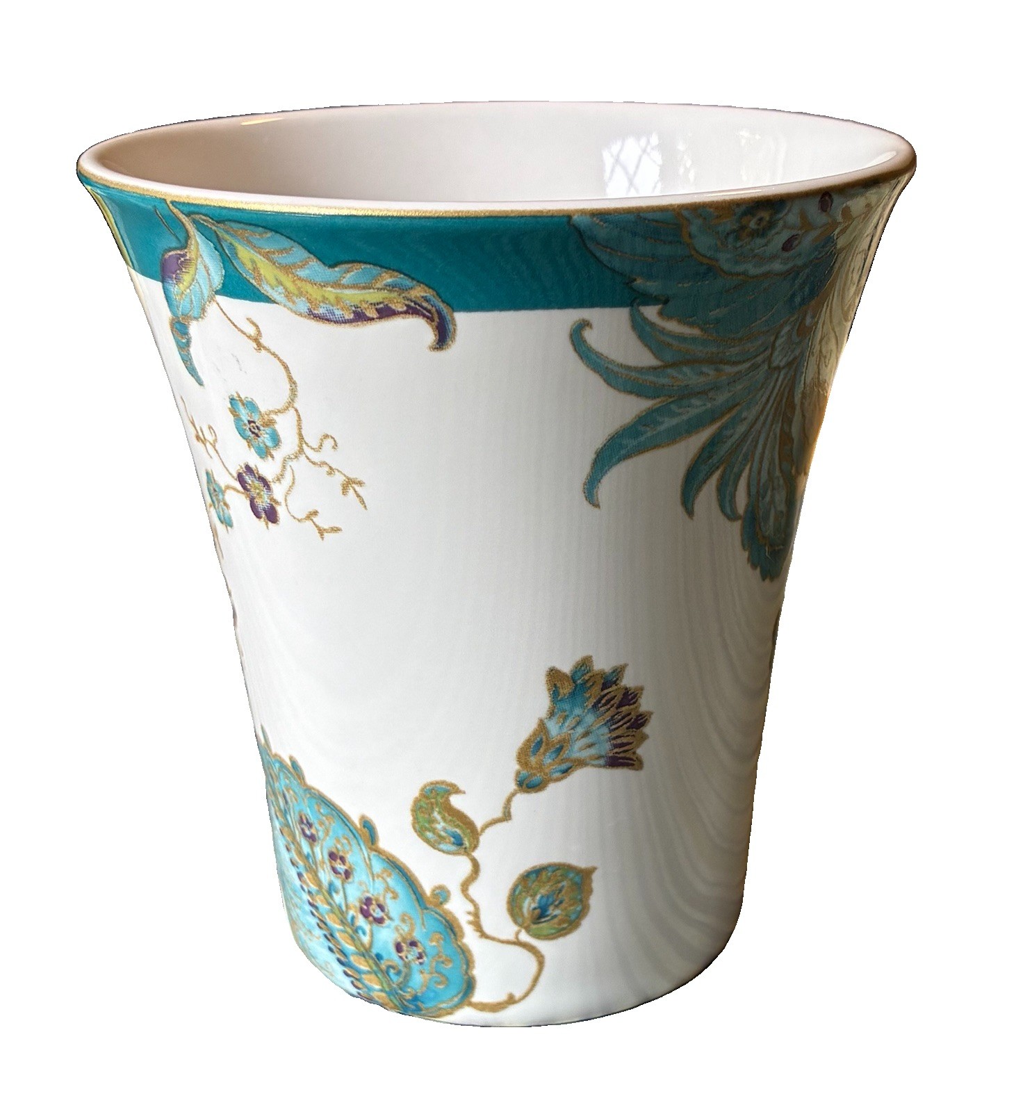 Beautiful 222 Fifth “Eliza” Teal and Gold Cup For Coffee Or Tea