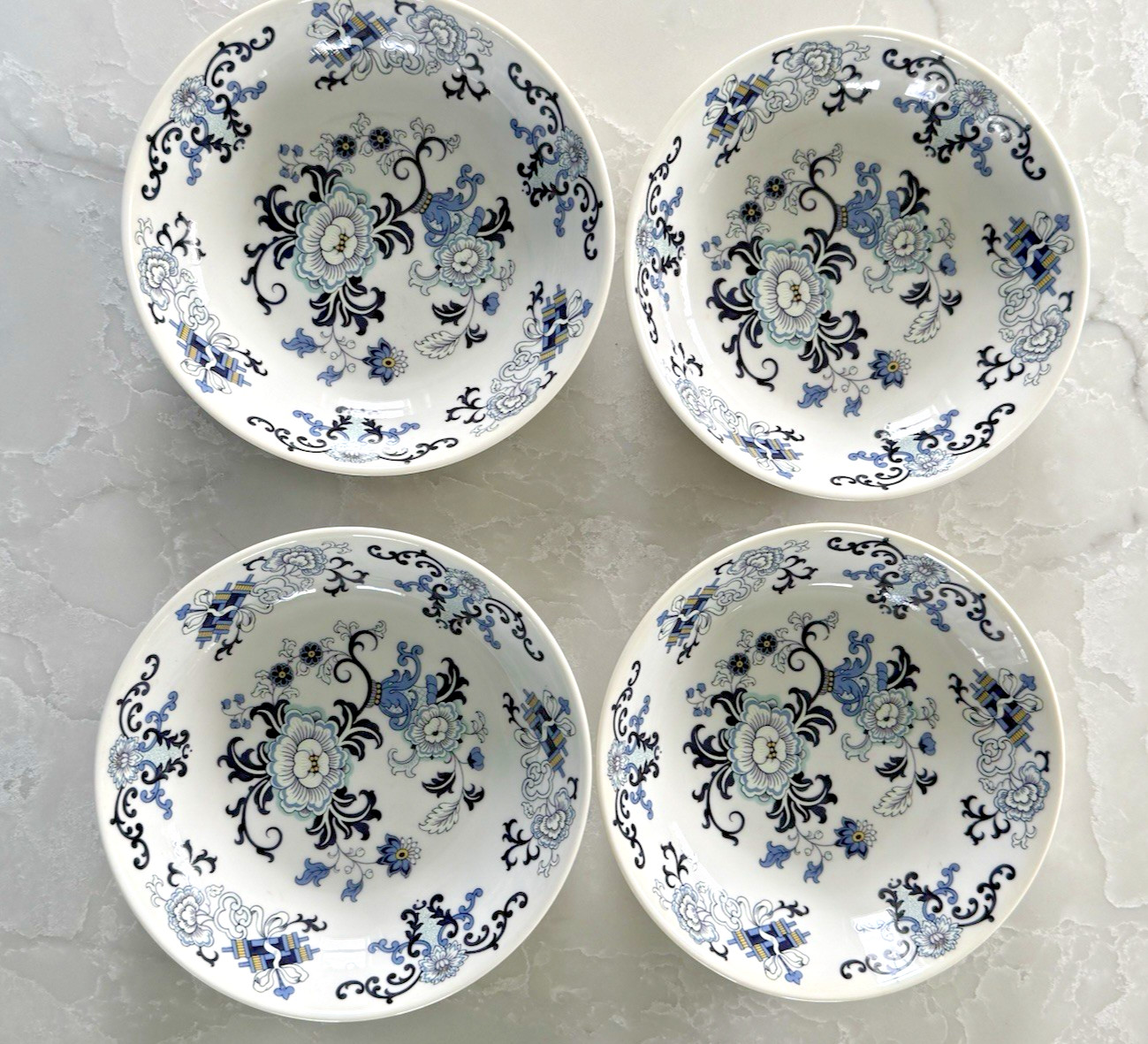 NANKIN TC1091 by Royal Doulton Soup Bowl, Salad & Dinner Plates made England