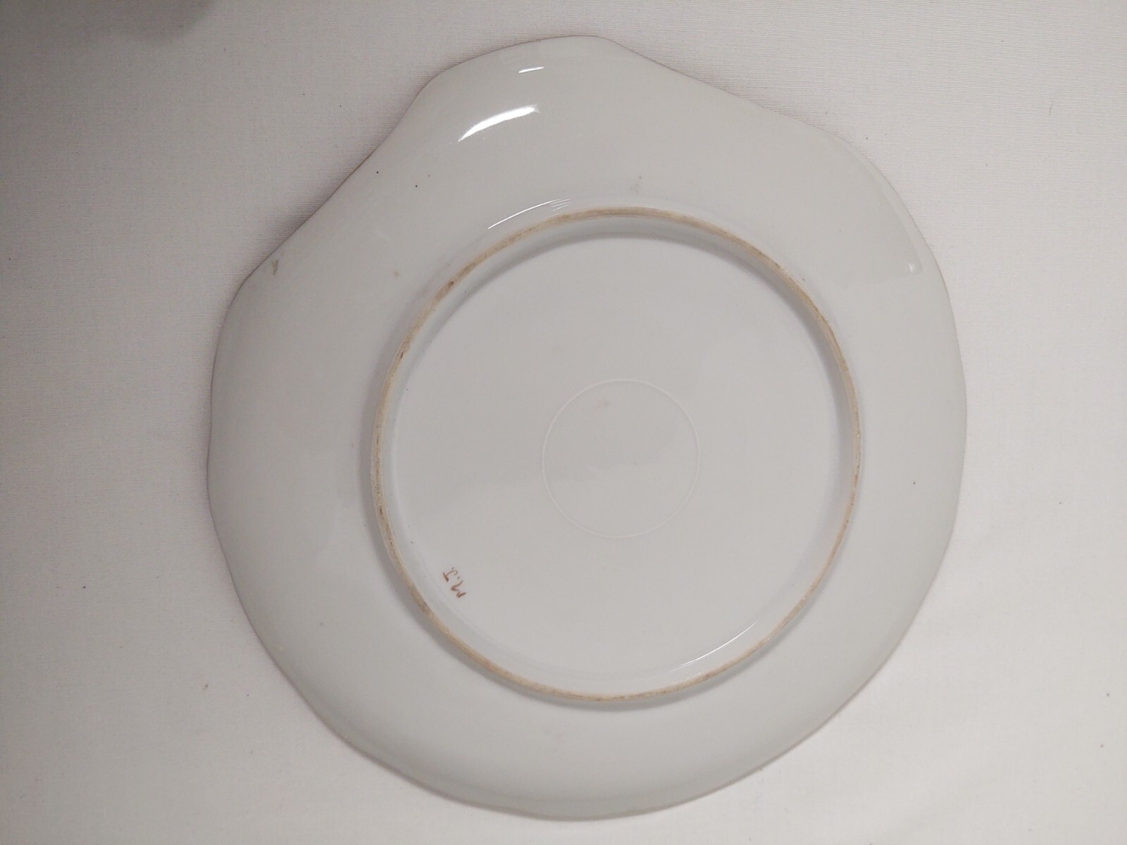 Vintage China Luncheon Plate Fruit And Leaves With Cup Ring