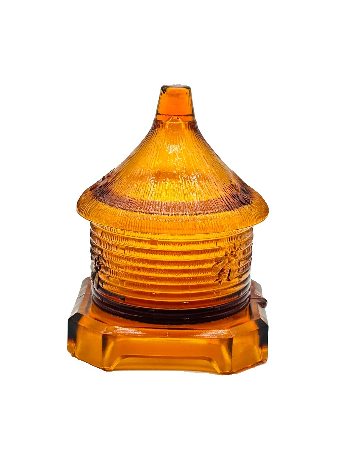 Amber Glass Bee Hive Honey Jar – Whimsical Home Decor Bee Box
