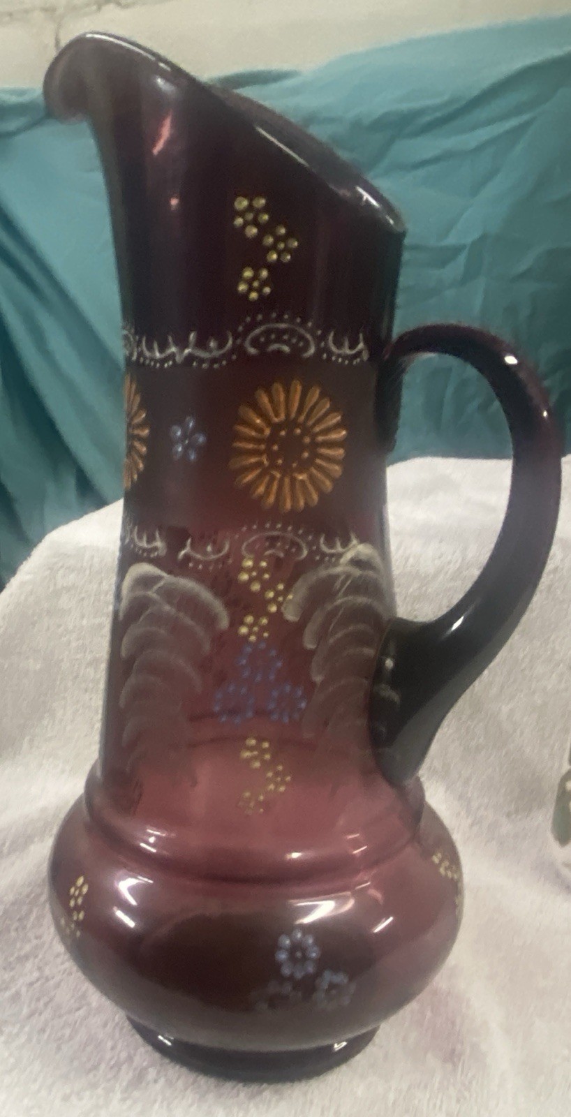Northwood Amethyst Pitcher With 1 Glass