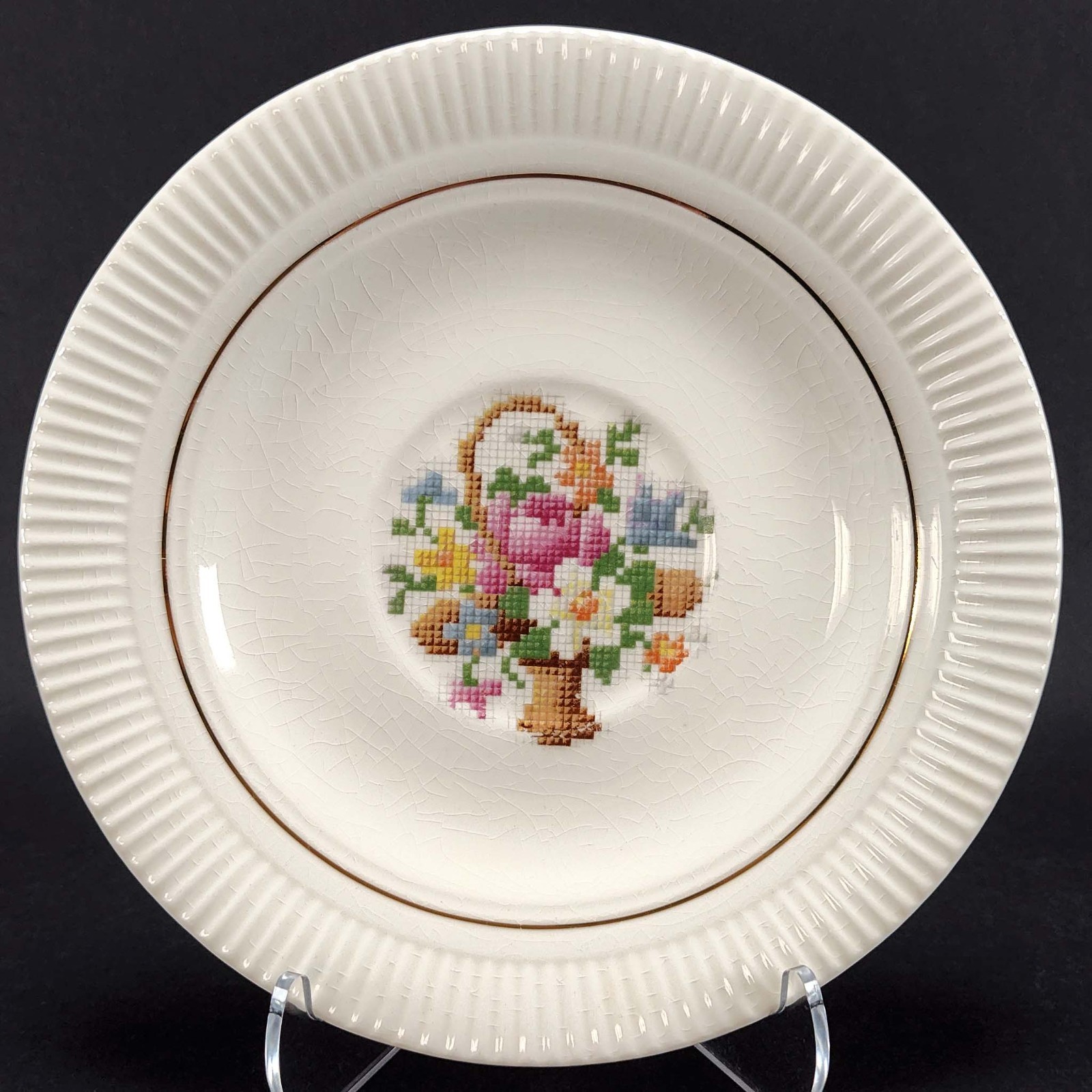 5 Mismatched China Salad Dessert Plates Granny Gallery Wall Display Crazed