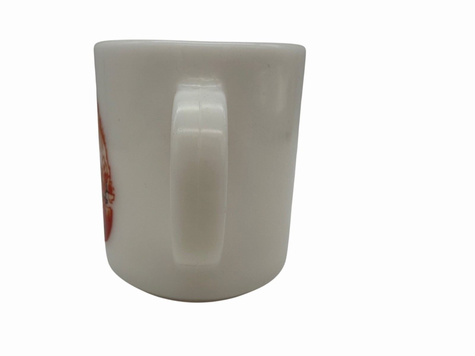 Vintage Hazel Atlas Chef Milk Glass Coffee Mug Red Black Kitchen MCM 1950s