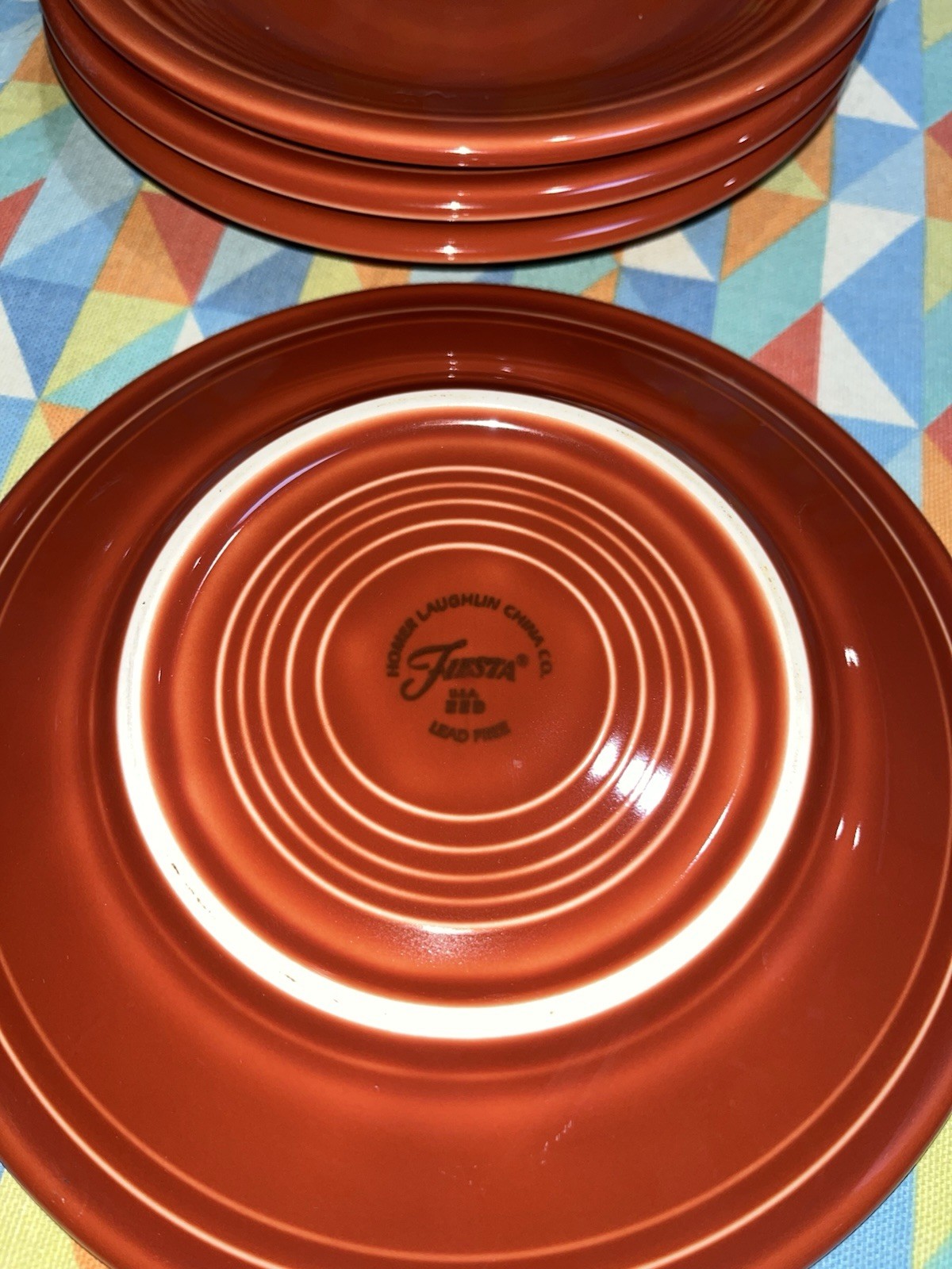 NEW FIESTA set 4 SALAD APPETIZER PLATES Paprika 7.25″ FIESTAWARE FREE SHIP