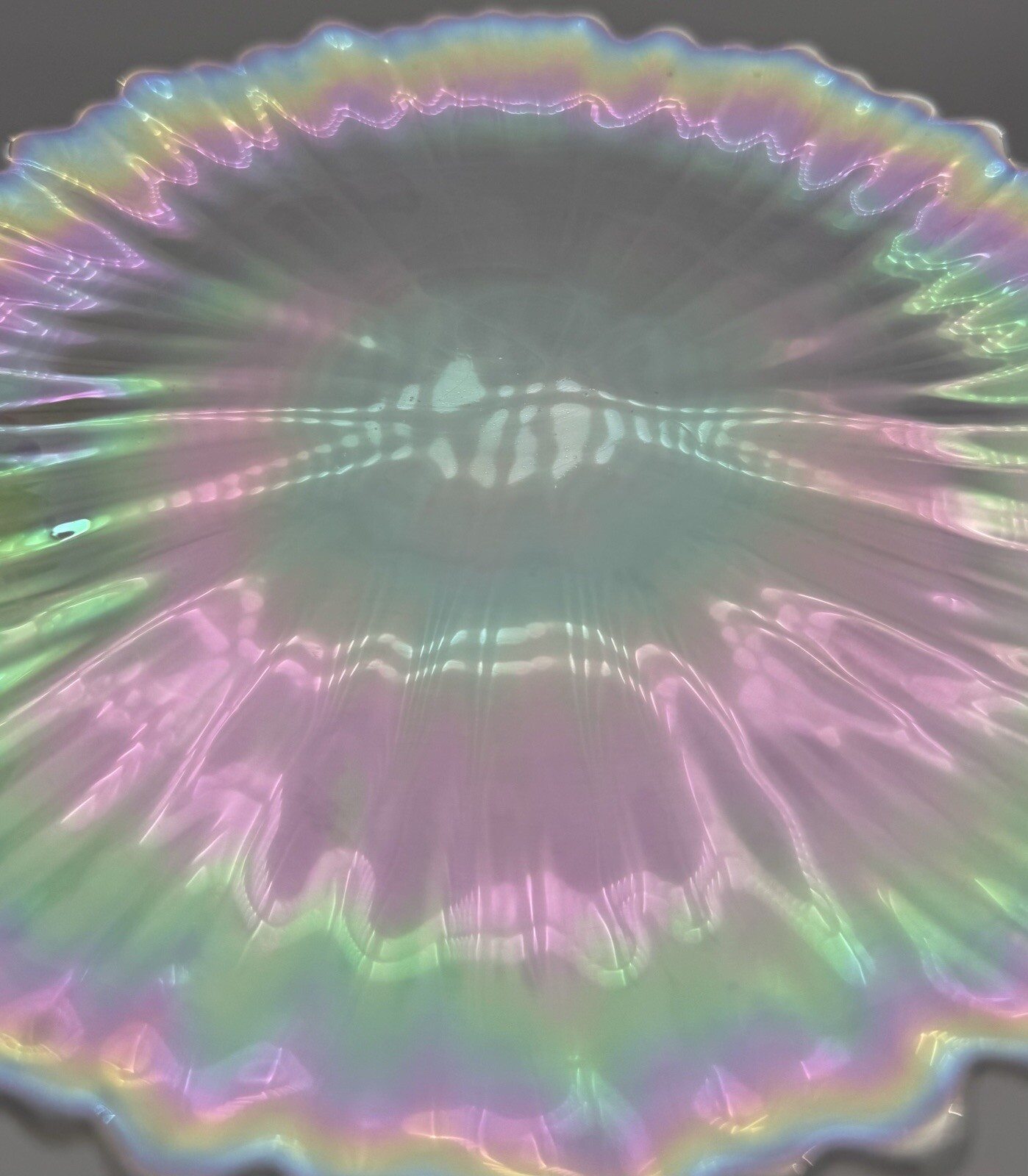 Gorgeous Multicolor Alabaster Swirl Opal Iridescent 8” Salad Plate Set (13)