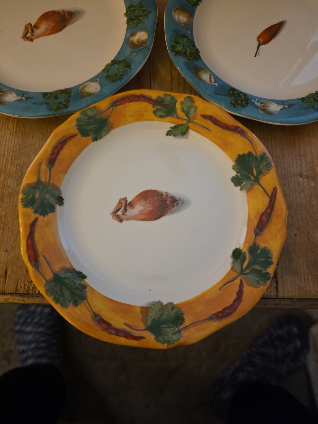 GIEN France Poivre Et Sel Salad Plates Set 3