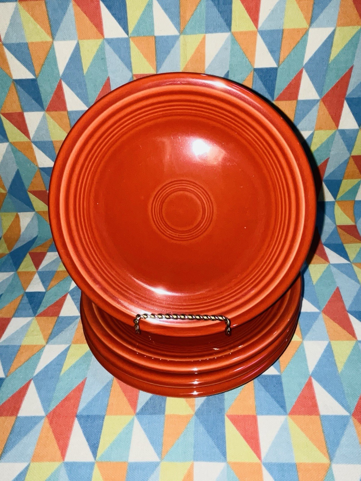 NEW FIESTA set 4 SALAD APPETIZER PLATES Paprika 7.25″ FIESTAWARE FREE SHIP