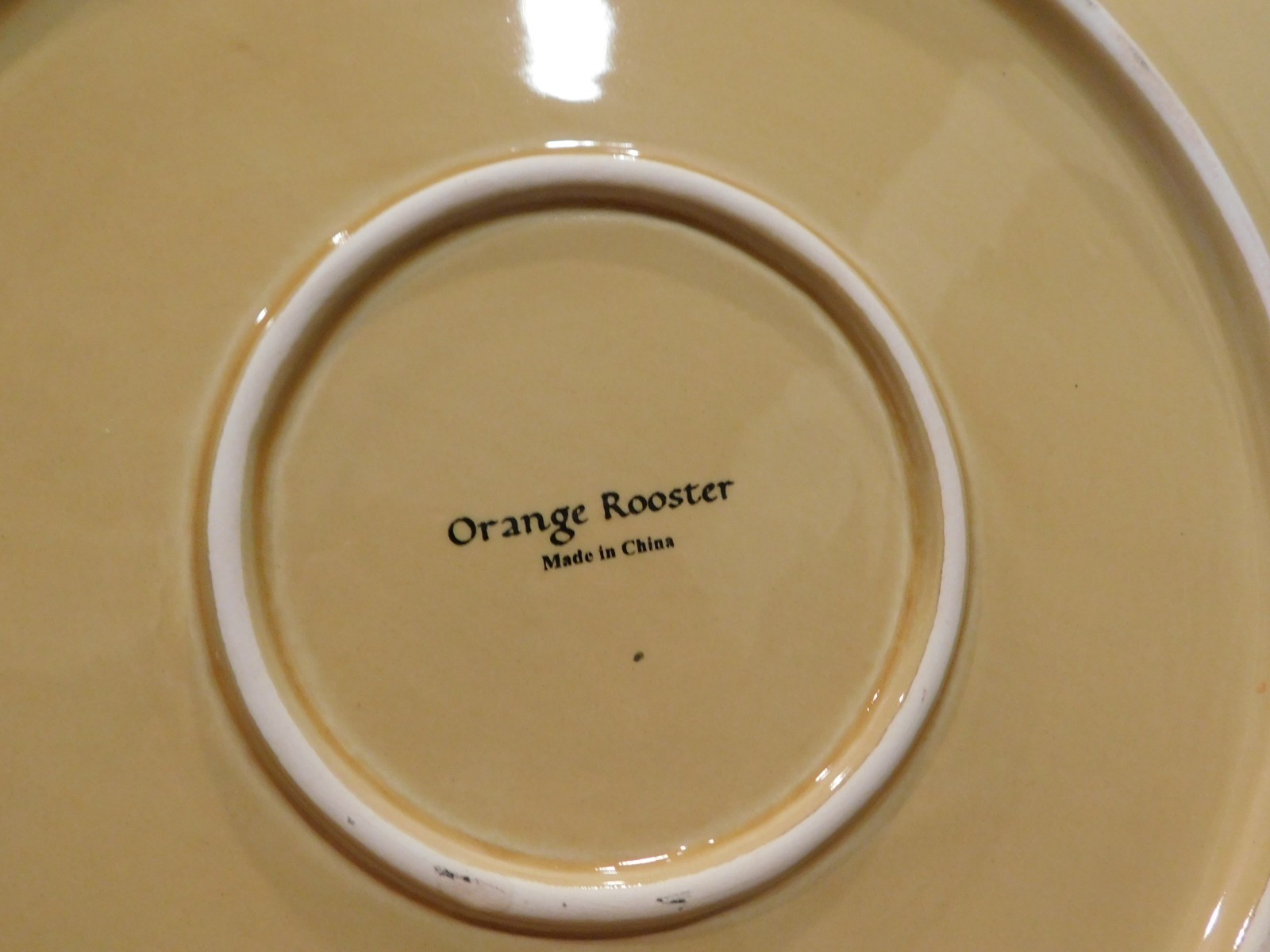 CLOSE-OUT Maxcera Orange Rooster Serving Platter Chop Plate 14.25 in.