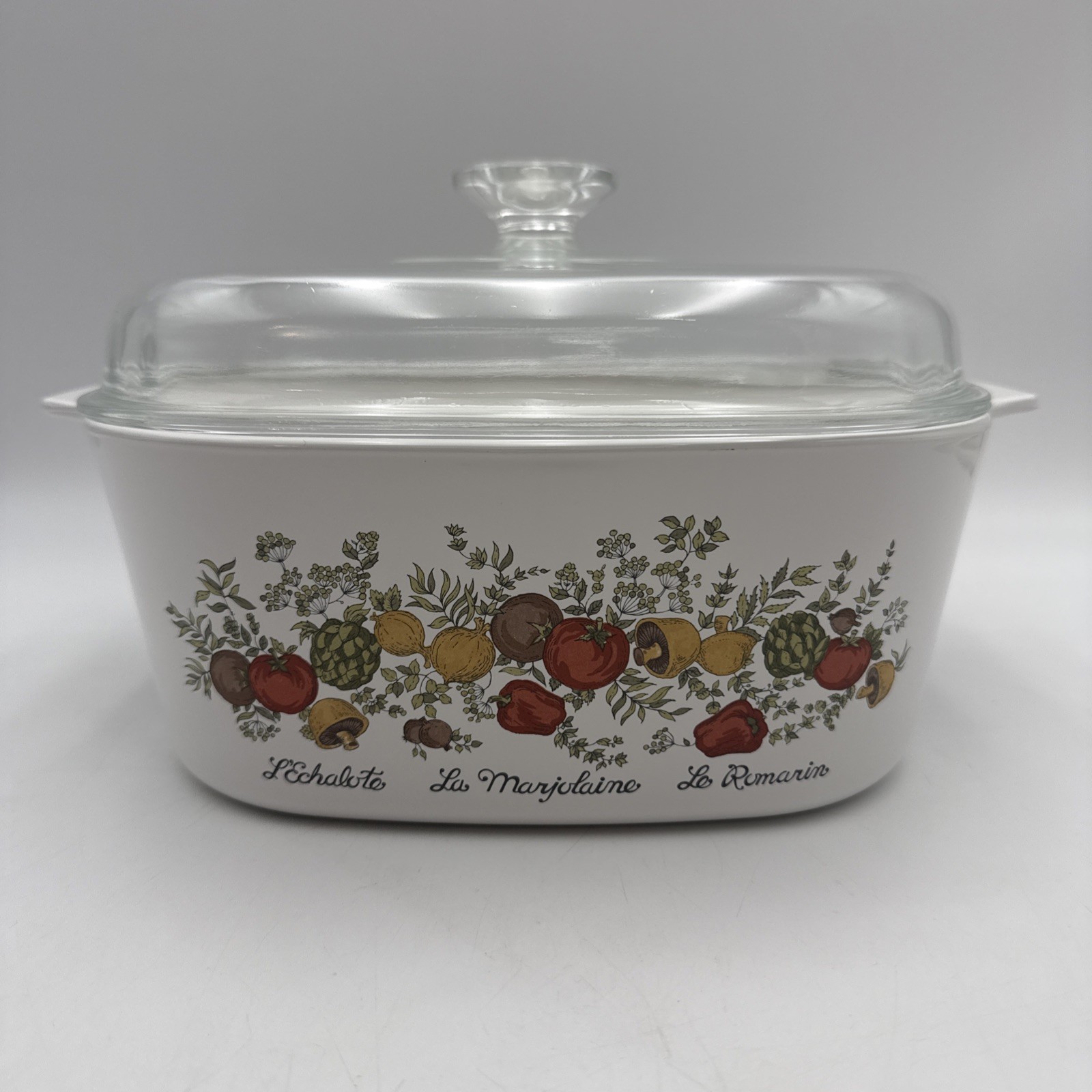VTG Corning Ware L’Echalote La Marjolaine “Spice Of Life” 5 Quart Dish with Lid
