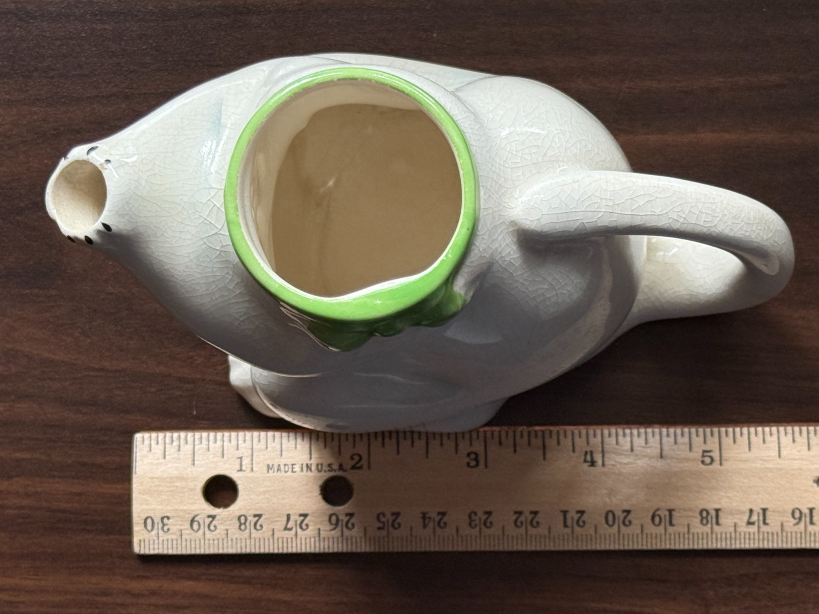 RARE Wood & Sons Pussyfoot Cat Teapot 6 Crackle Glaze Burslem England Reg 72275
