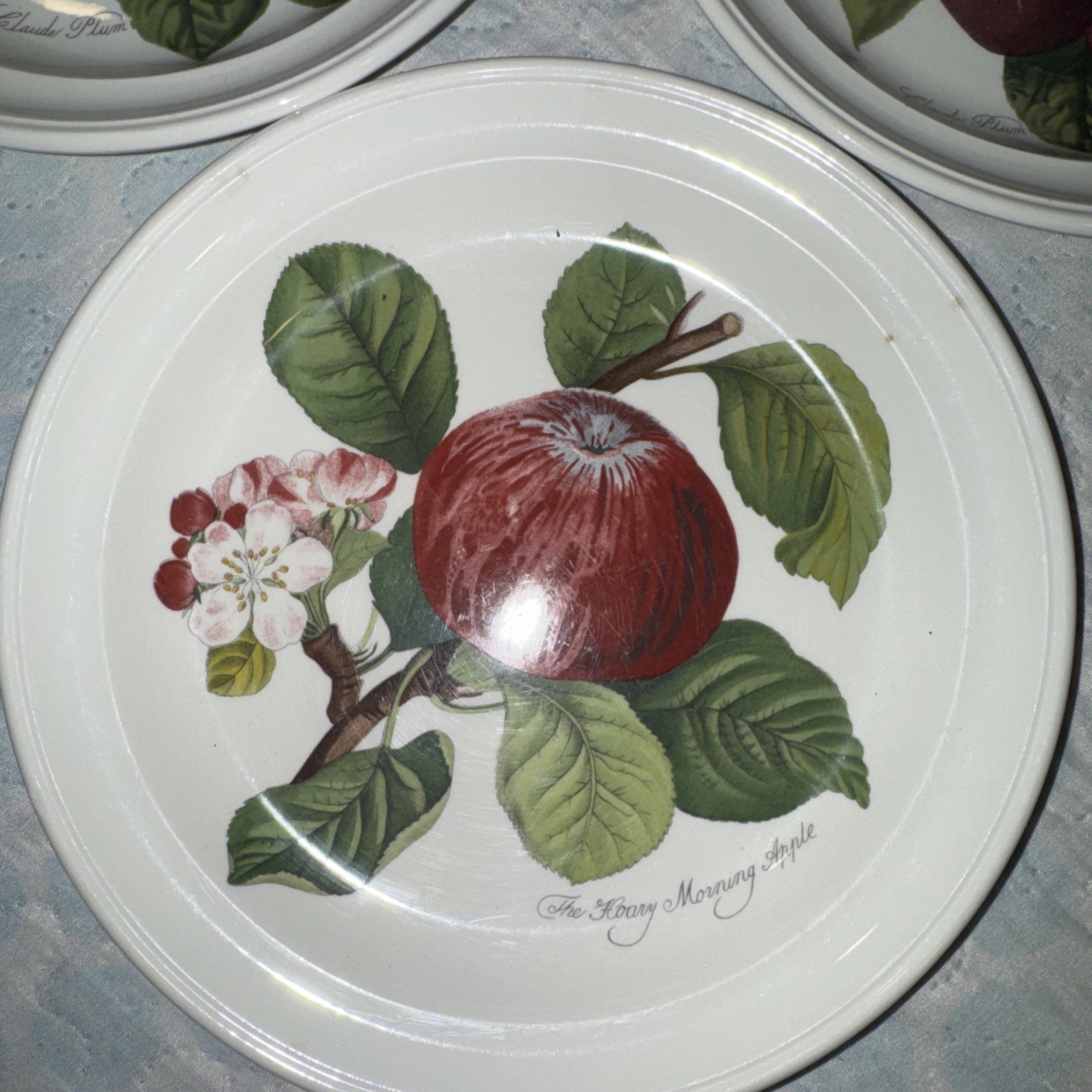 Pomona Portmeirion 8.5″ 3 Salad Plate Reine Claude Plum and fig Fruit