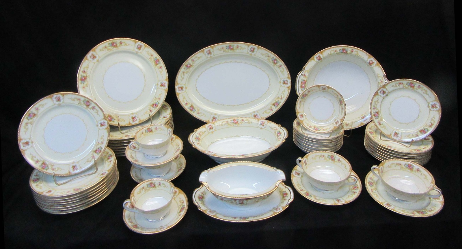 Vtg. Noritake Allure Cream Soup Bowl(s) w/ Liner(s) Pink Roses Mint Condition