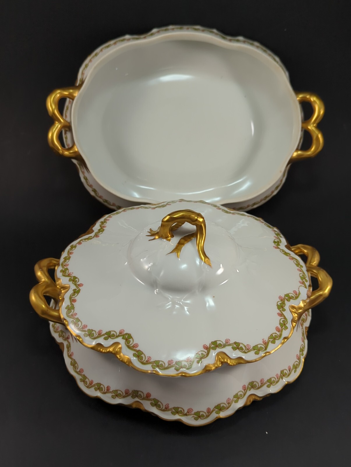 Rare Haviland Limoges Oval and Circular Serving Dishes plus one Circular lid.