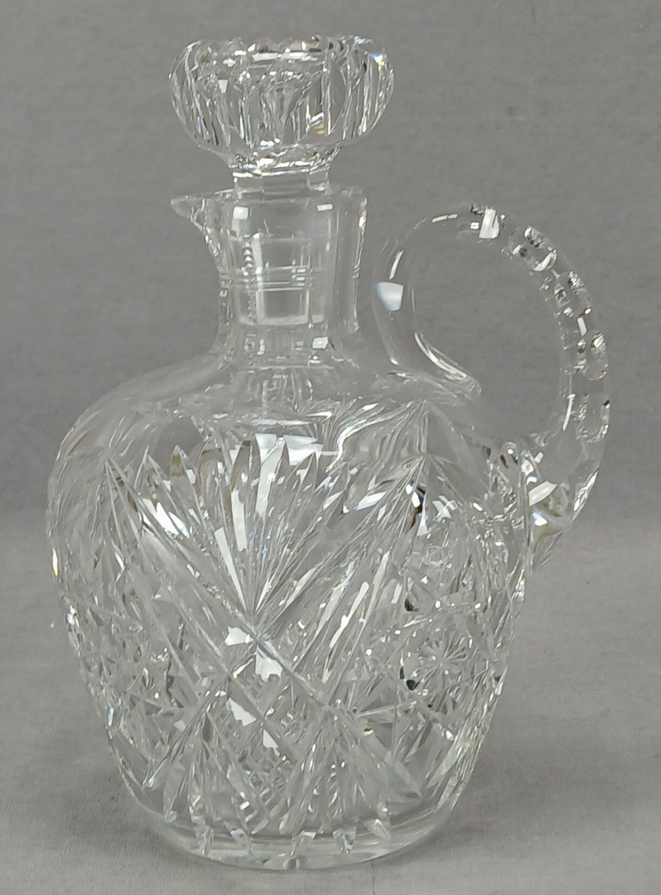 Signed Hawkes Marion Pattern American Brilliant Period Cut Glass Whiskey Jug