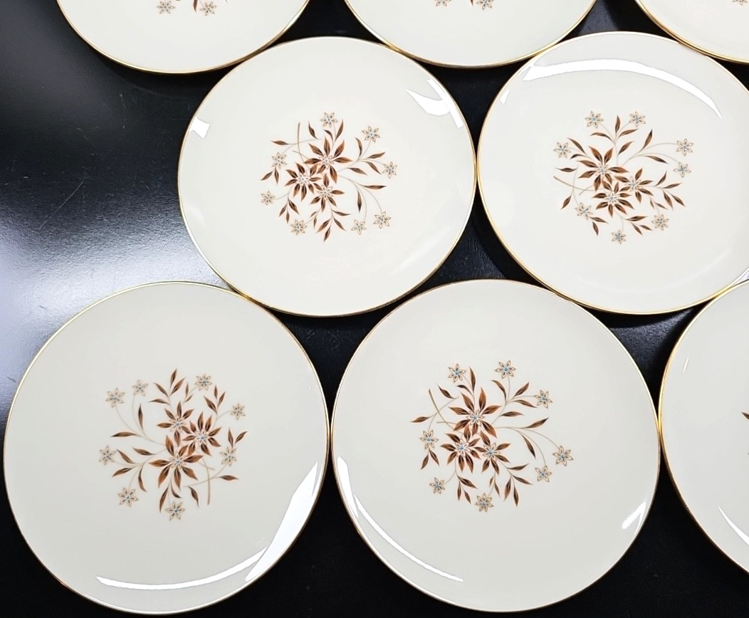 8 Lenox Starlight Salad Plate Set Vintage Flower Elegant Dining Dishes Retro Lot