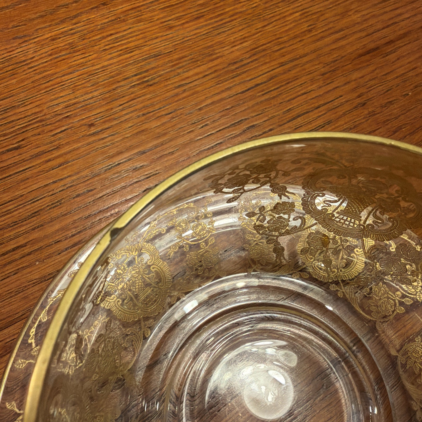 Lotus Bridal Banquet Gold Encrusted Bowl & Liner.Chip OnCup See Picture 4&7.