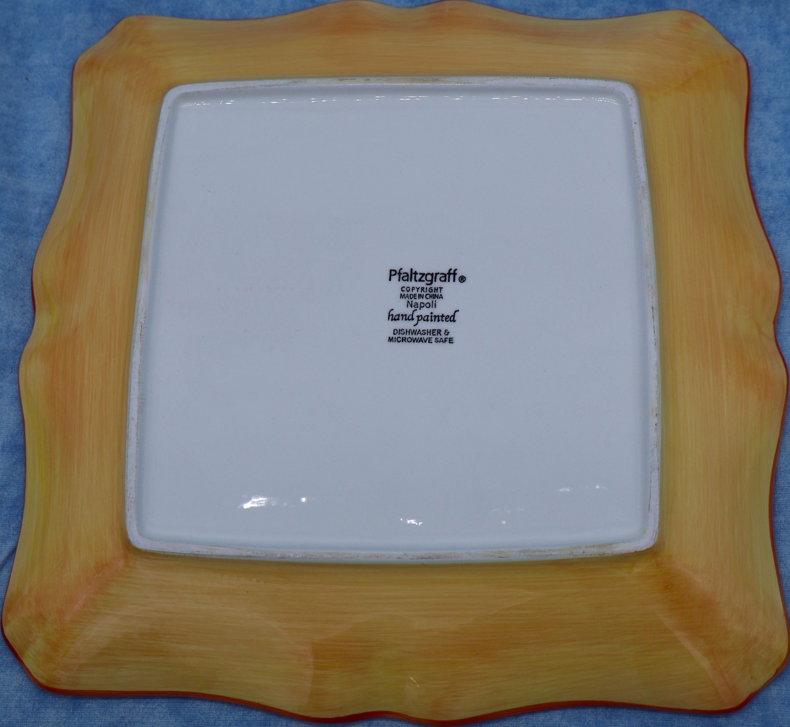 Pfaltzgraff Napoli Hand-Painted Square Serving Tray Plate— 11″ — Excellent