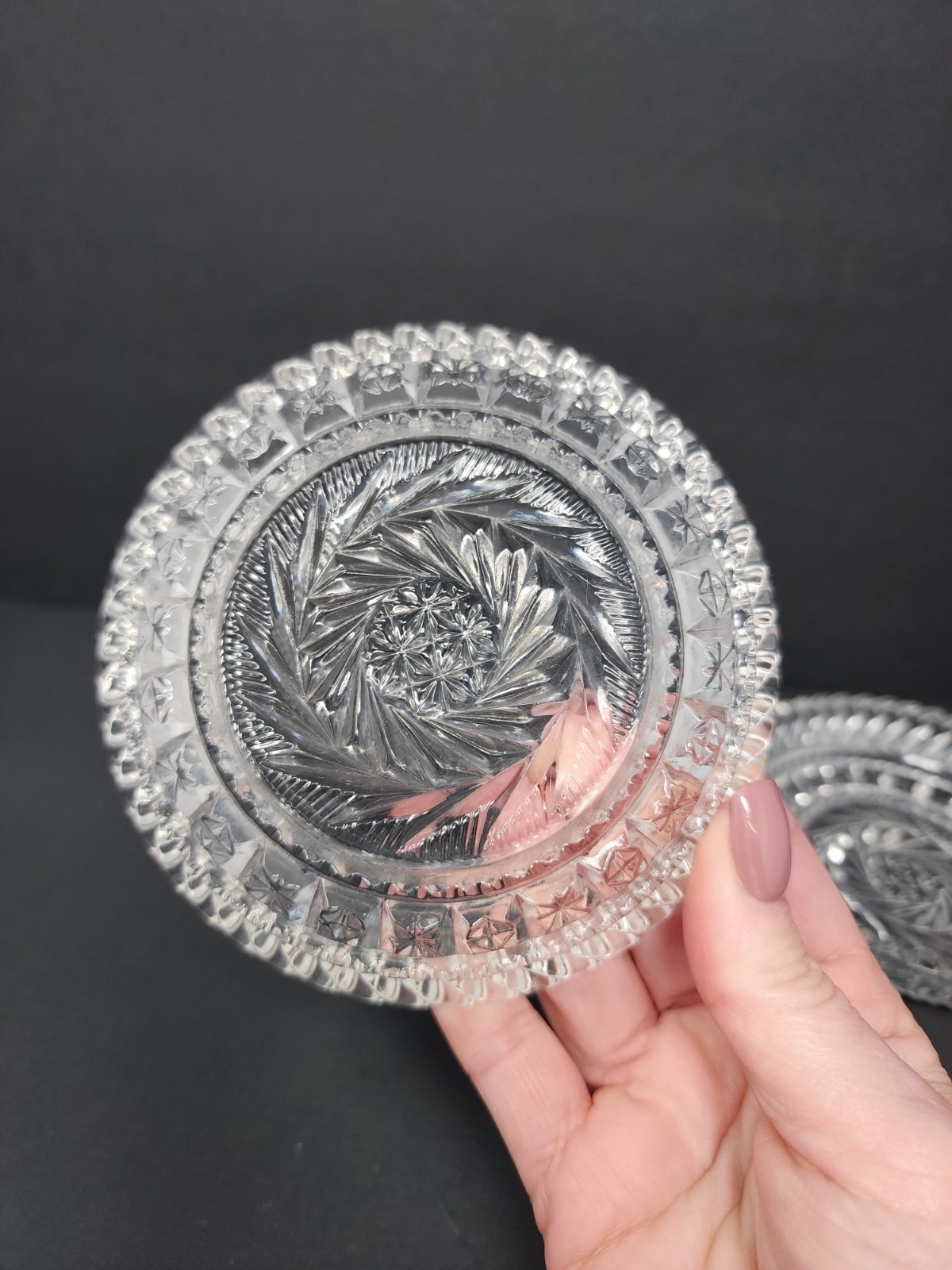 Set Of 2 Vintage Lead Crystal Fostoria Virginia Clear Glass Saucer Dish 4.75″