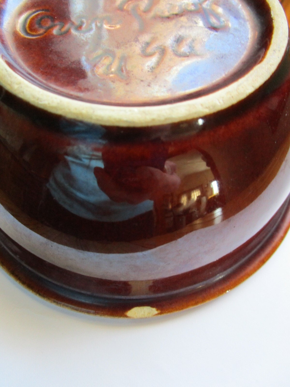 VINTAGE BROWN DRIP OVEN PROOF USA HULL 5.1/4″ WIDE X 2 1/8 IN TALL BOWL