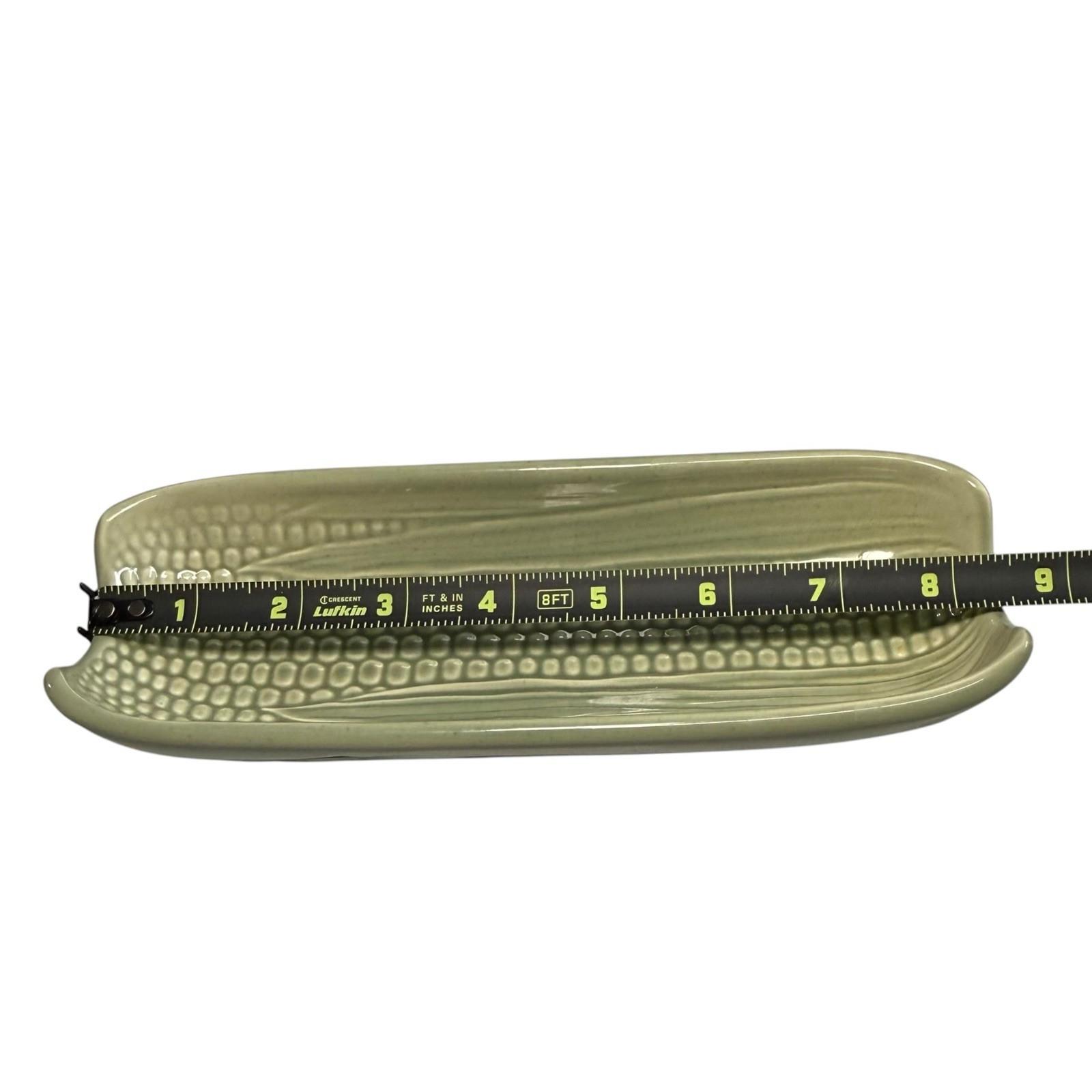 Pfaltzgraff Corn on the Cob Holders Footed Dish Sage Green Naturewood Set Of 4